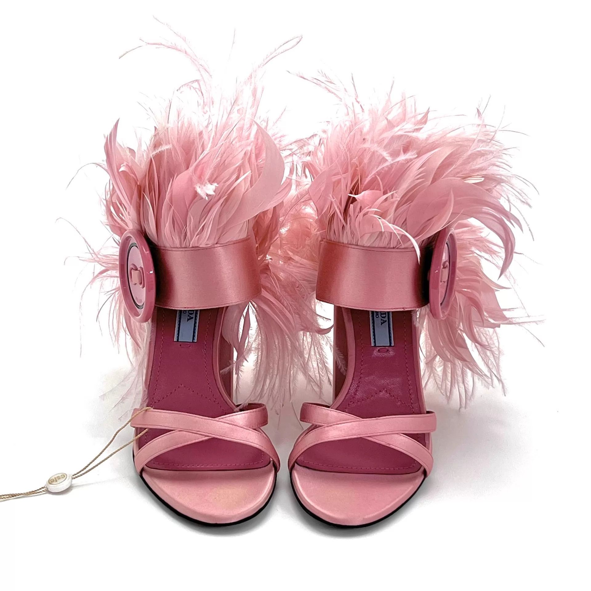 Prada PRADA Runway Feather Pink Block Heel Size 35 Size US 4.5 / IT 34.5 - 3 Thumbnail