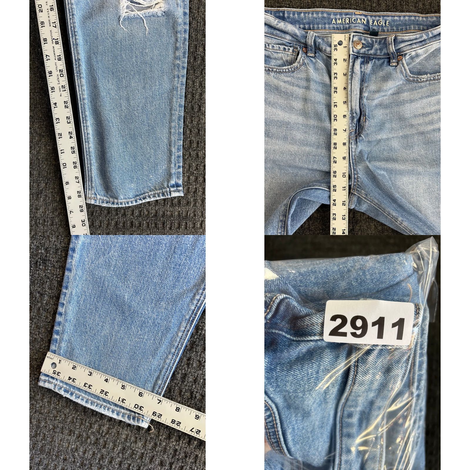 American Eagle Outfitters American Eagle Outfitters Mom Jeans Womens 10 Regular Distressed Stretch Blue Denim Regular Rise 28in 5-Pocket Boots Size 32" / US 10 / IT 46 - 8 Thumbnail