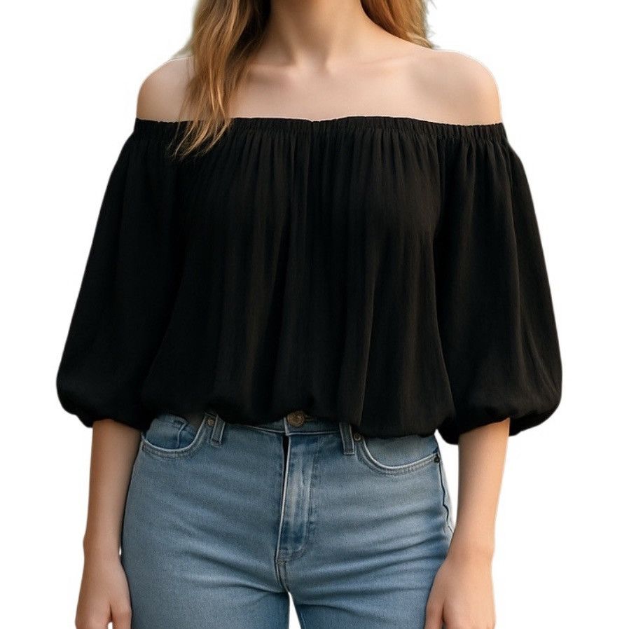 Express Express off shoulder pleated ballon sleeve blouse Size M / US 6-8 / IT 42-44 - 1 Thumbnail