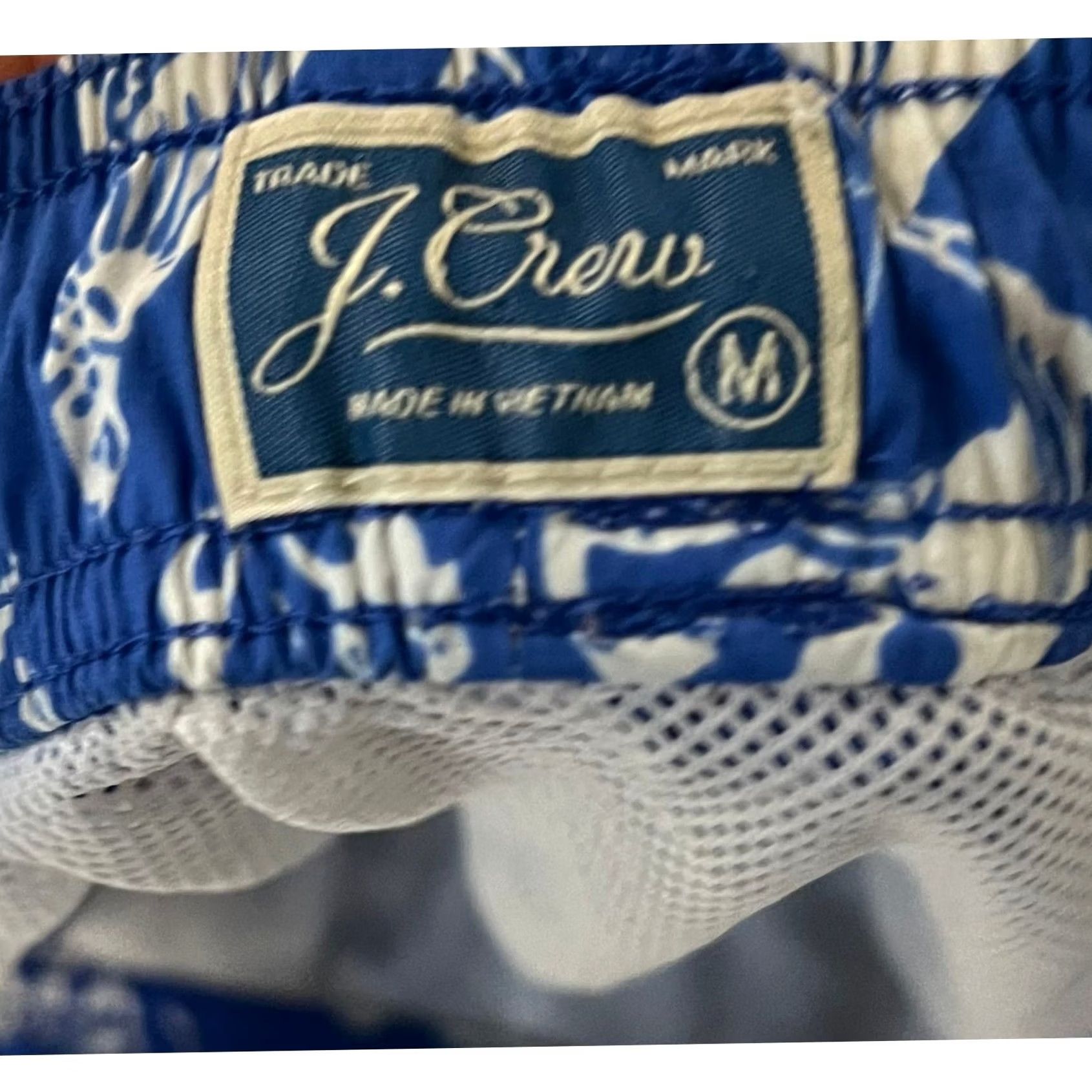 J.Crew J.Crew Men’s Swim Trunks Shorts Blue Nautical Sailboats Seashells Brief Liner M Beach Nautical Preppy Trunks Mens standard M Size US 31 - 6 Thumbnail
