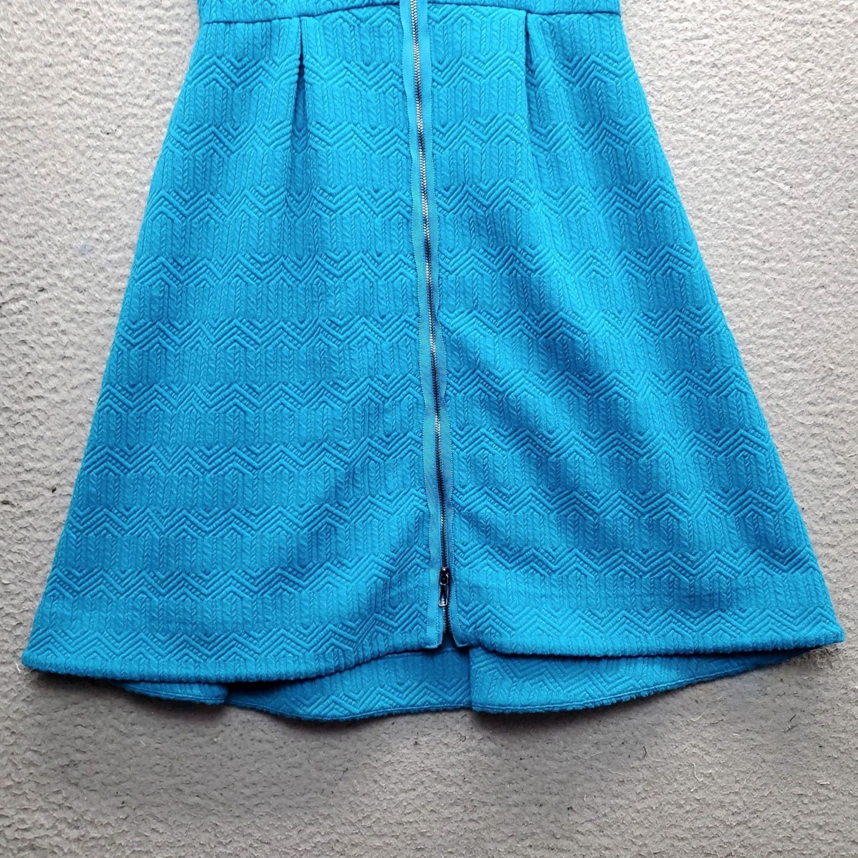 Vintage Leifsdottir A-Line Dress Women Size 4 Blue Lined Front Zip Sleeveless Midi Casual Party/Cocktail Vintage No Size S / US 4 / IT 40 - 3 Thumbnail