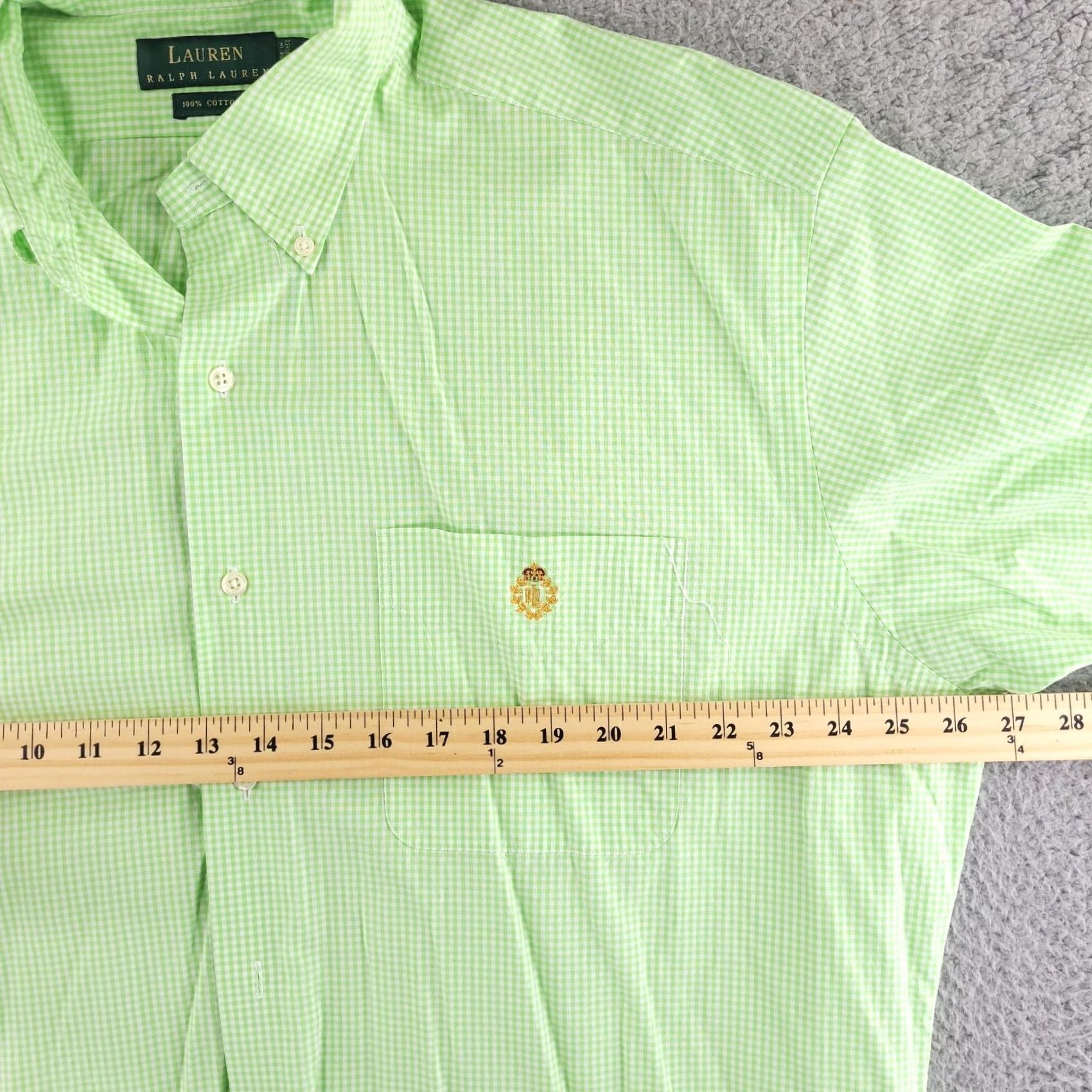 Ralph Lauren Ralph Lauren Shirt Mens XL Gingham Short Sleeve Green Check Button-Up Baggy Size US XL / EU 56 / 4 - 6 Thumbnail
