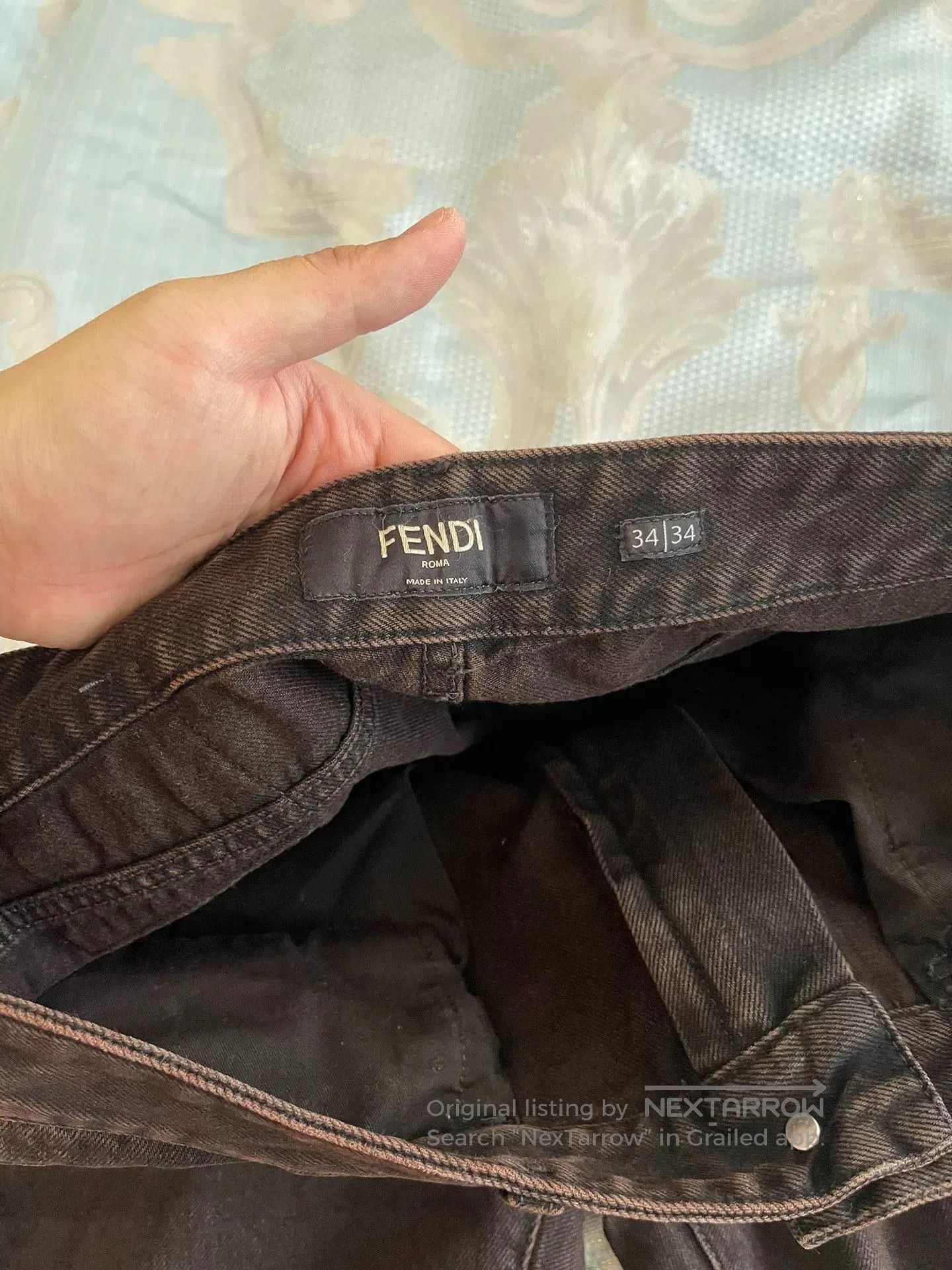 Fendi fendi dark brown jeans with logo accents. Size US 34 / EU 50 - 5 Thumbnail