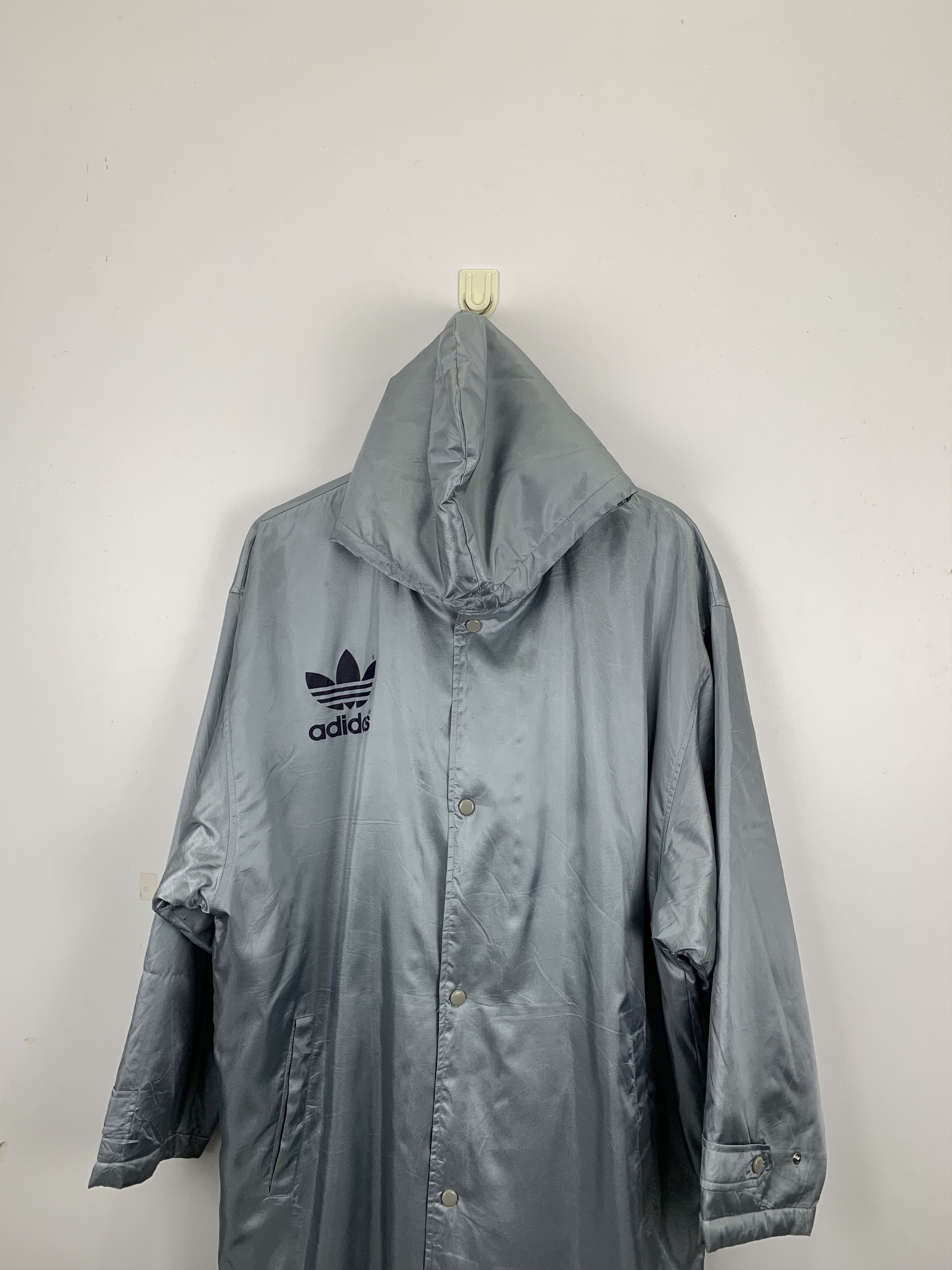 Adidas Vintage 90s Adidas Trefoil Long Jacket J0844 Size US L / EU 52-54 / 3 - 4 Thumbnail