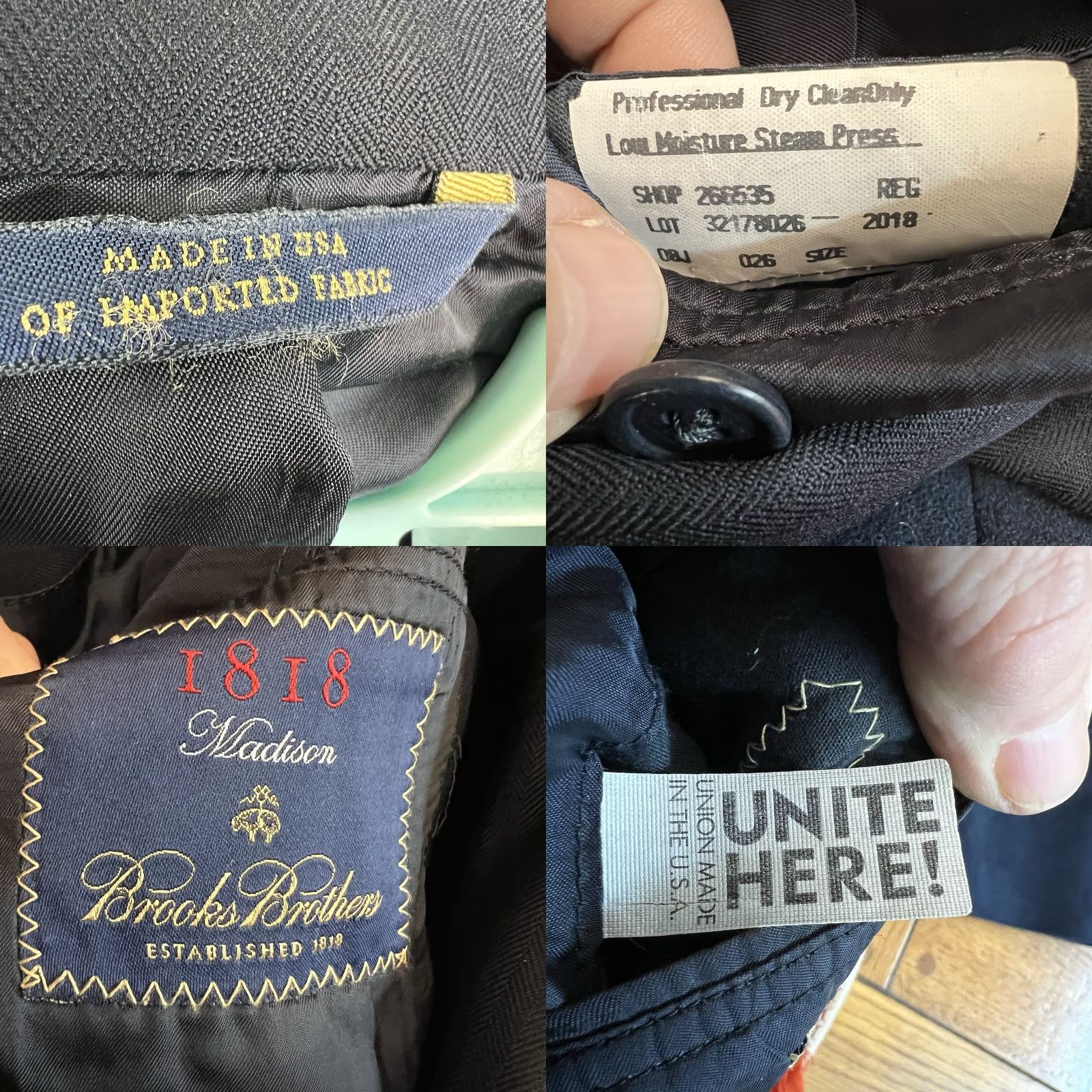 Brooks Brothers Brooks Brothers Saxon Madison Single Breasted Wool Suit Blazer Mens 43R Black Size 46R - 8 Thumbnail