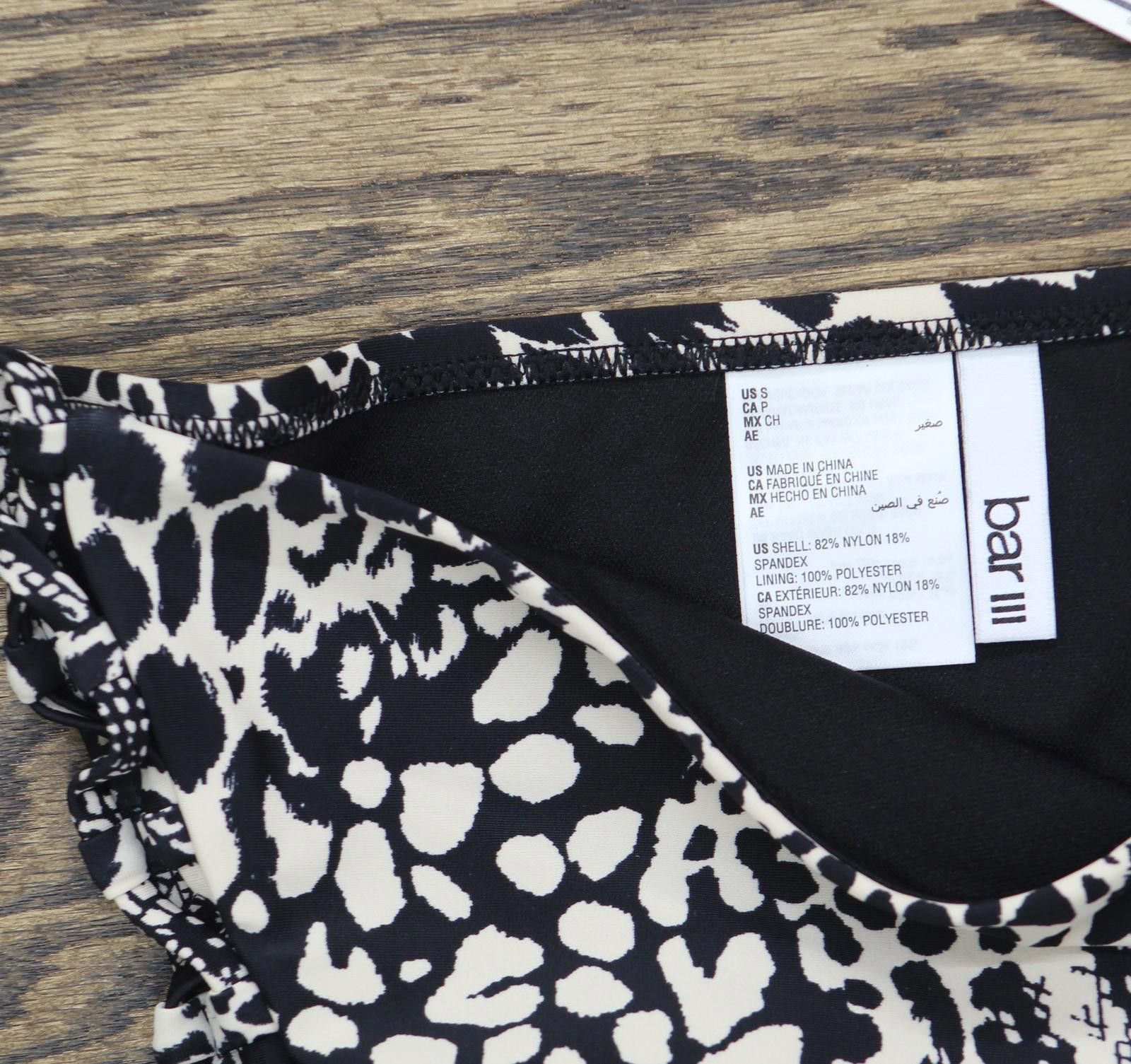 Bar III Nwt Bar Iii Womens Lace Up Swim Bikini Bottoms Black Multi S Size ONE SIZE - 4 Thumbnail