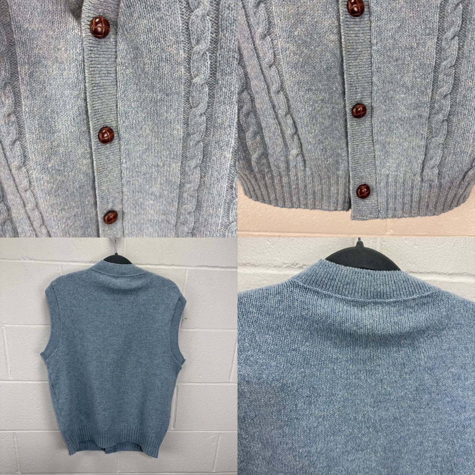 Jantzen VINTAGE Jantzen Cardigan Sweater Vest Mens Large Blue Wool Blend V-Neck Button Closure Sleeveless 70s Grunge Hipster Classic Casual Size US L / EU 52-54 / 3 - 8 Thumbnail