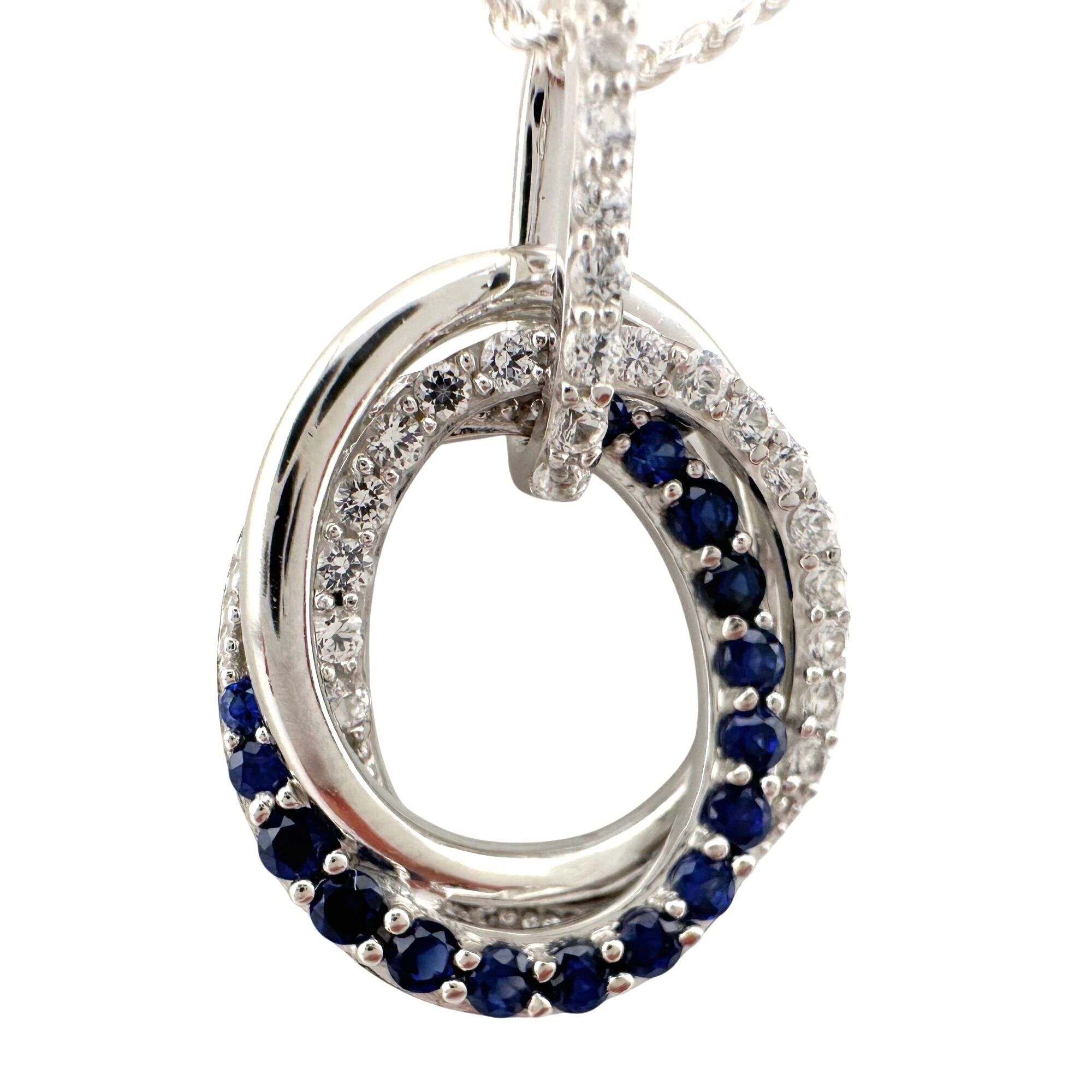 Other Blue and White Sapphire (Lab Created) Interlocking Loops Pen Size ONE SIZE - 1 Thumbnail