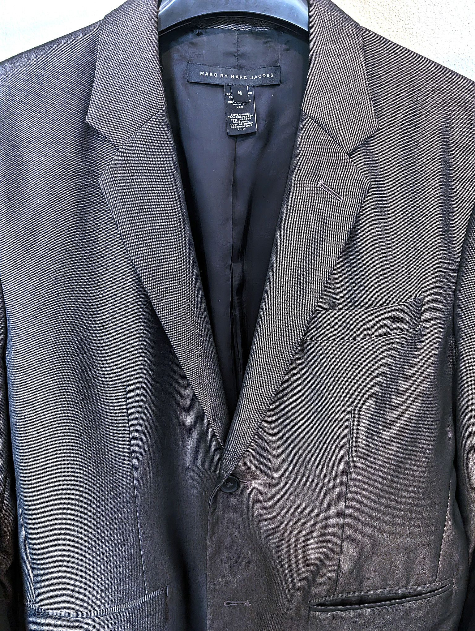 Marc Jacobs Marc Jacobs Gunmetal Grey Sheen Blazer USA Size 40R - 2 Thumbnail