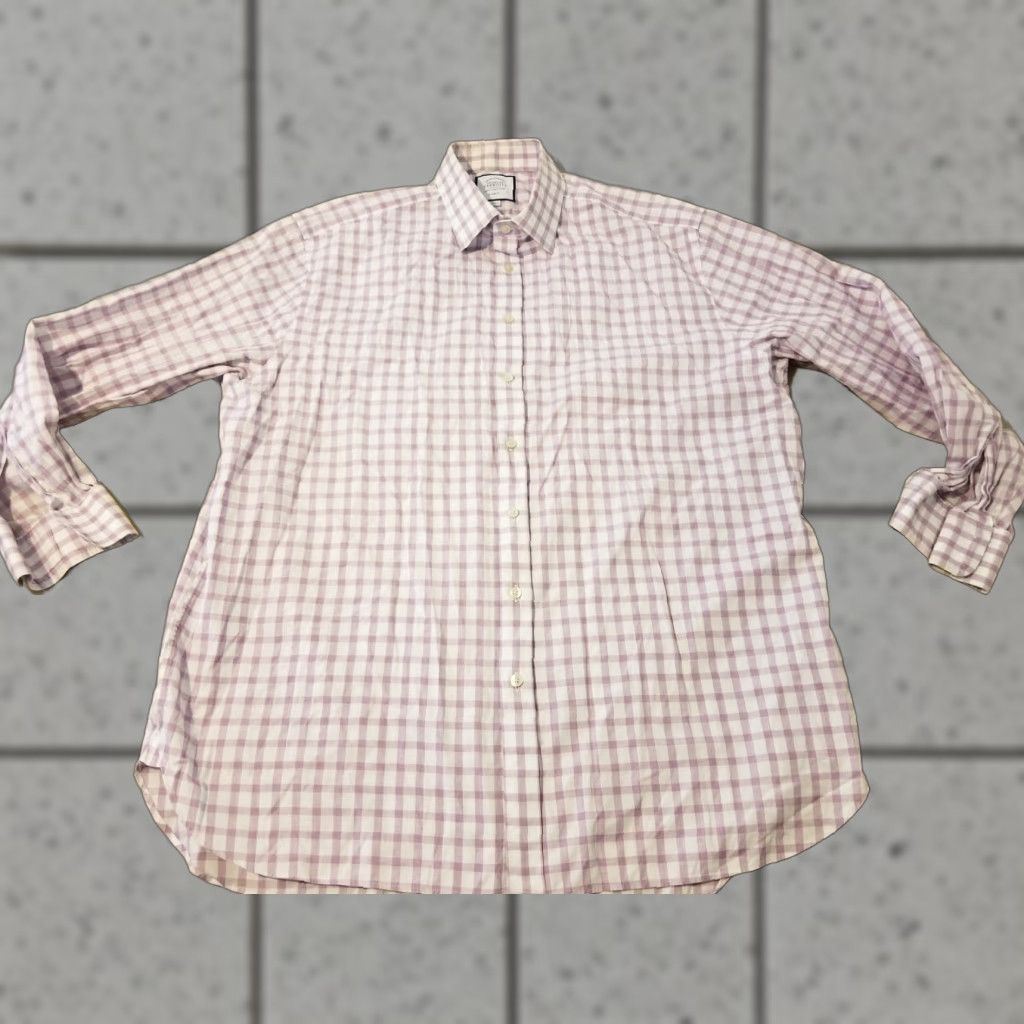 Charles Tyrwhitt Charles Tyrwhitt Dress Shirt Mens 18 36 Purple Cotton Button Non-Iron Classic Spread Collar 100% Cotton Regular Long Sleeve Button Cuff Size 48R - 1 Thumbnail