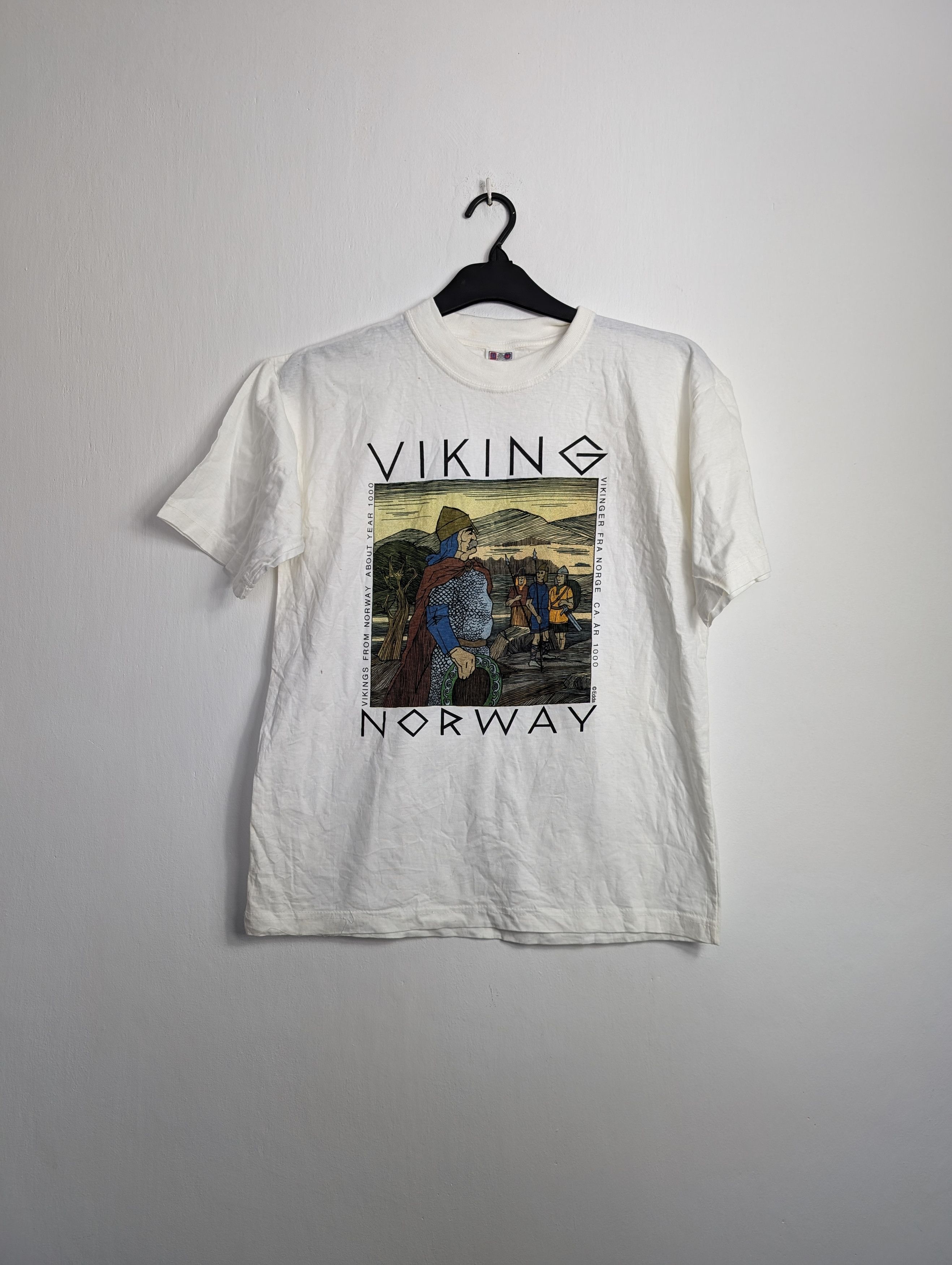 Vintage Vintage 90s Viking Norway Graphic Tee Size US M / EU 48-50 / 2 - 1 Thumbnail