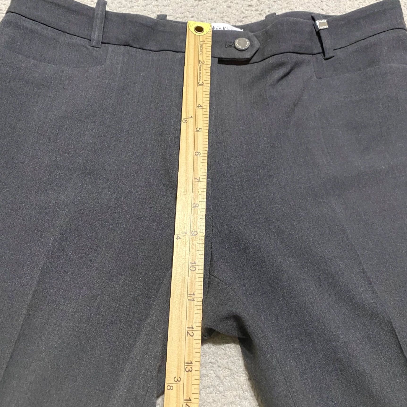 Calvin Klein Calvin Klein Womens Dress Pants Gray Straight High Rise 10 Business Casual Formal Womens Size 32" / US 10 / IT 46 - 7 Thumbnail
