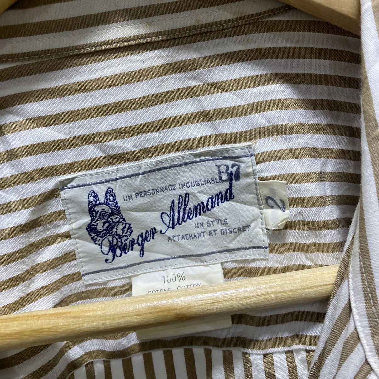Japanese Brand × OVER THE STRiPES Sick☠️ Berger Allemond Striped Ls Shirt Size US M / EU 48-50 / 2 - 6 Thumbnail