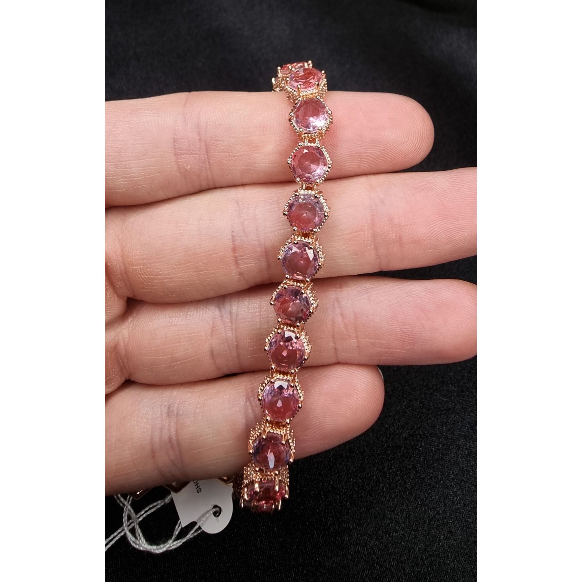 Vintage Park Lane Limited Edition Rose Gold Pink Crystal Tennis Brac Size ONE SIZE - 6 Thumbnail