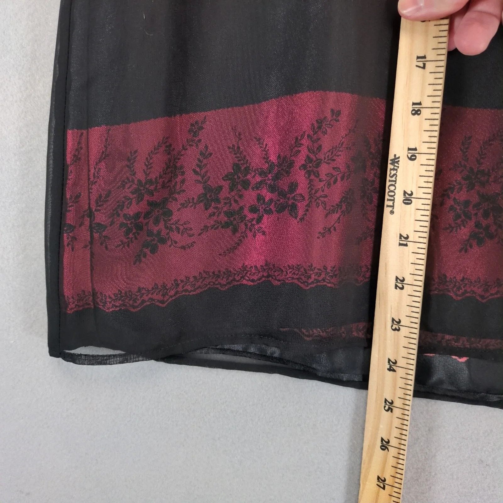 Liz Claiborne First Issue Liz Claiborne Black Sheer Overlay Skirt 18W Size 40" / US 18 - 6 Thumbnail