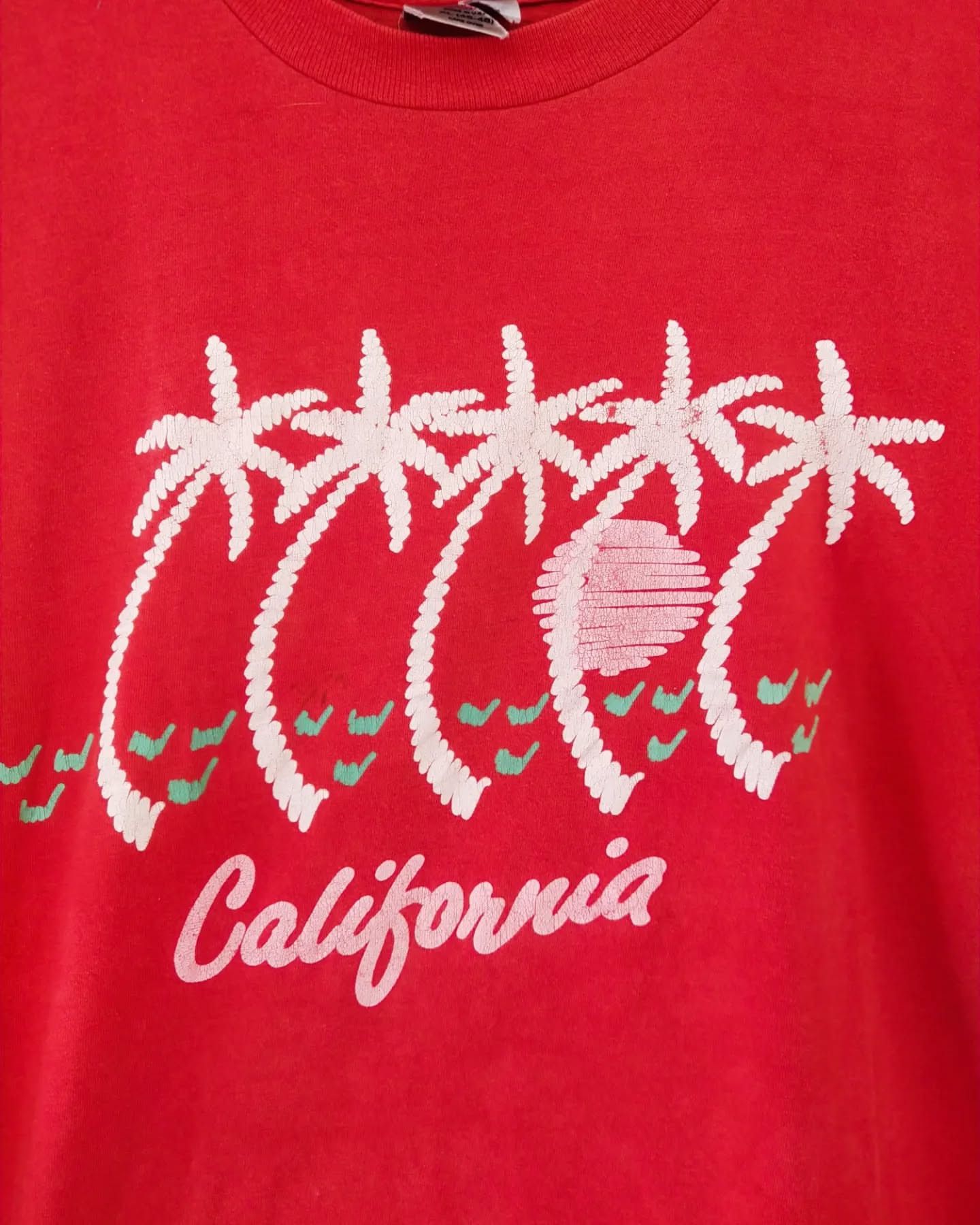 Vintage Vintage California Graphic Red Tees by Oneita Size US XL / EU 56 / 4 - 2 Thumbnail