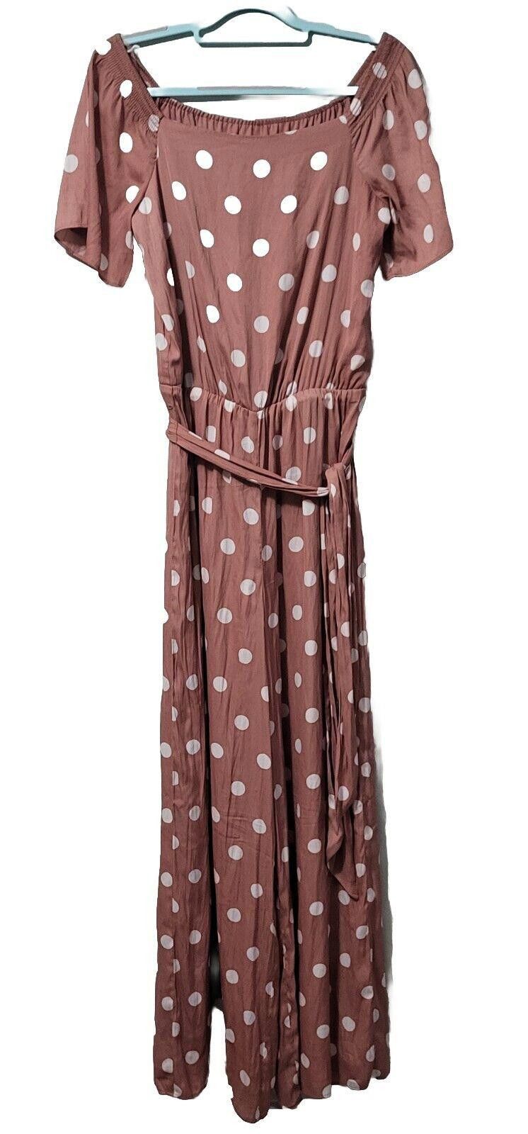 Designer Versona Jumper Medium Pink Polka Dot Pants Belt Romper Size 32" / US 10 / IT 46 - 2 Thumbnail