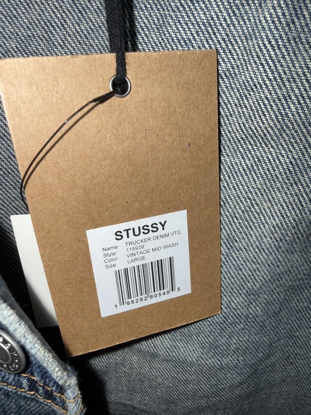 Stussy TRUCKER JACKET DENIM Size US L / EU 52-54 / 3 - 4 Thumbnail
