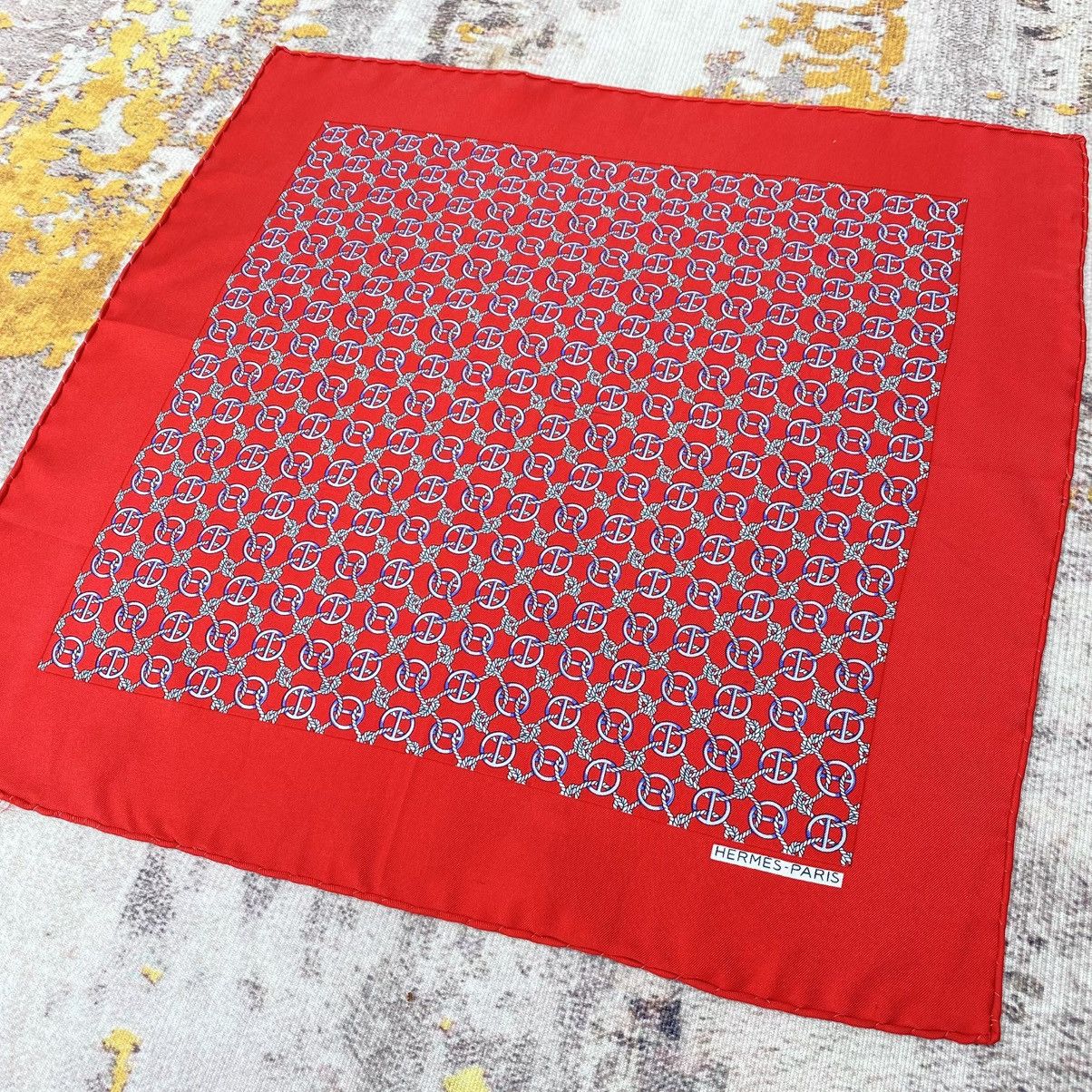 Hermes Hermès Red Silk Gavroche Pocket Square or Neckerchief Size ONE SIZE - 4 Thumbnail