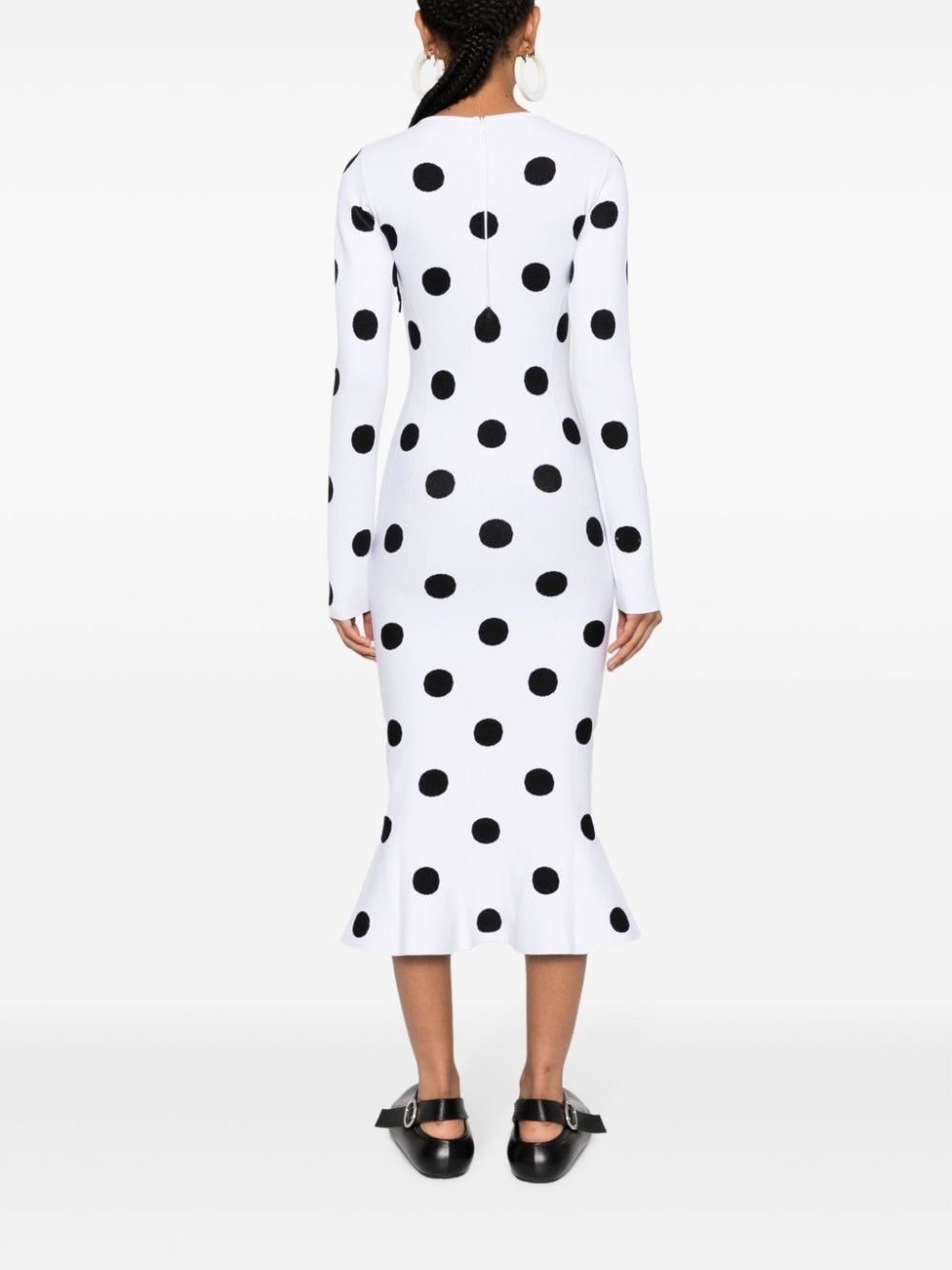 Marni o1w1db10824 Midi Dress in Black/White Size XL / US 12-14 / IT 48-50 - 3 Thumbnail