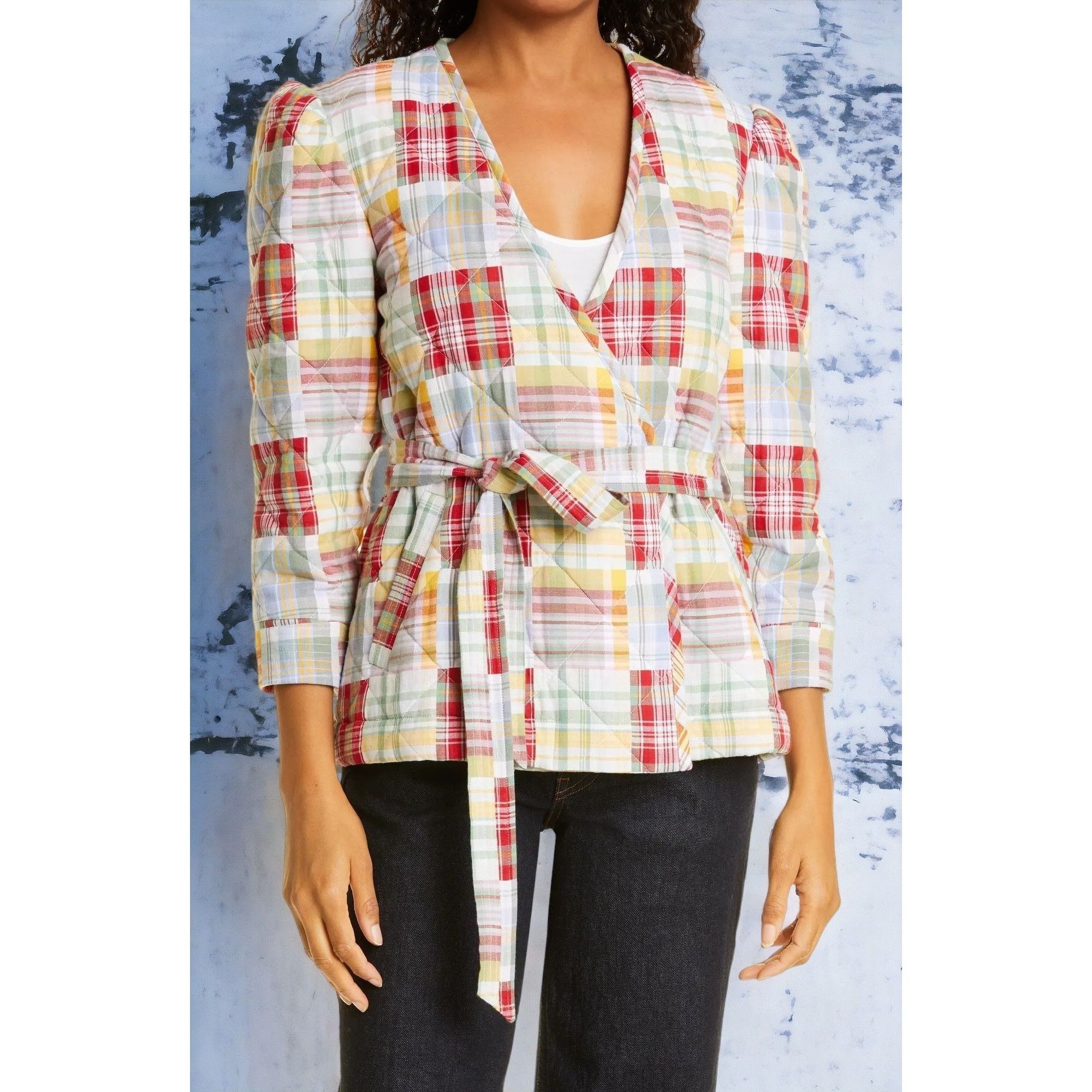 Cinq a Sept Cinq à Sept Triss Quilted Organic Cotton Wrap Jacket NEW S Size S / US 4 / IT 40 - 3 Thumbnail