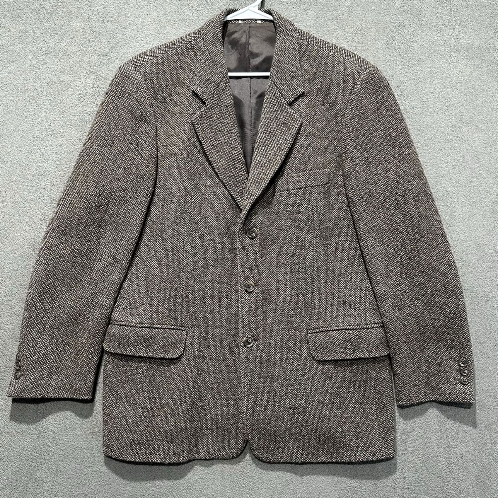 Banana Republic Banana Republic Blazer Sport Coat Men 42R Tweed Wool Brown 3 Button Italy Size 42R - 2 Thumbnail