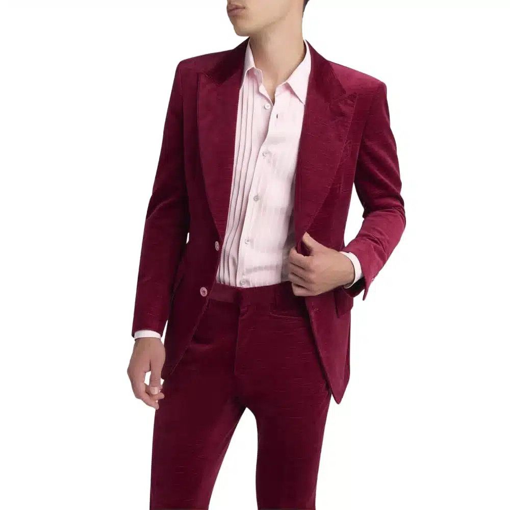 Tom Ford o1loc1c0326 JLPP01 Dyllan Ridged Velvet Jacket in Red Size US M / EU 48-50 / 2 - 3 Thumbnail