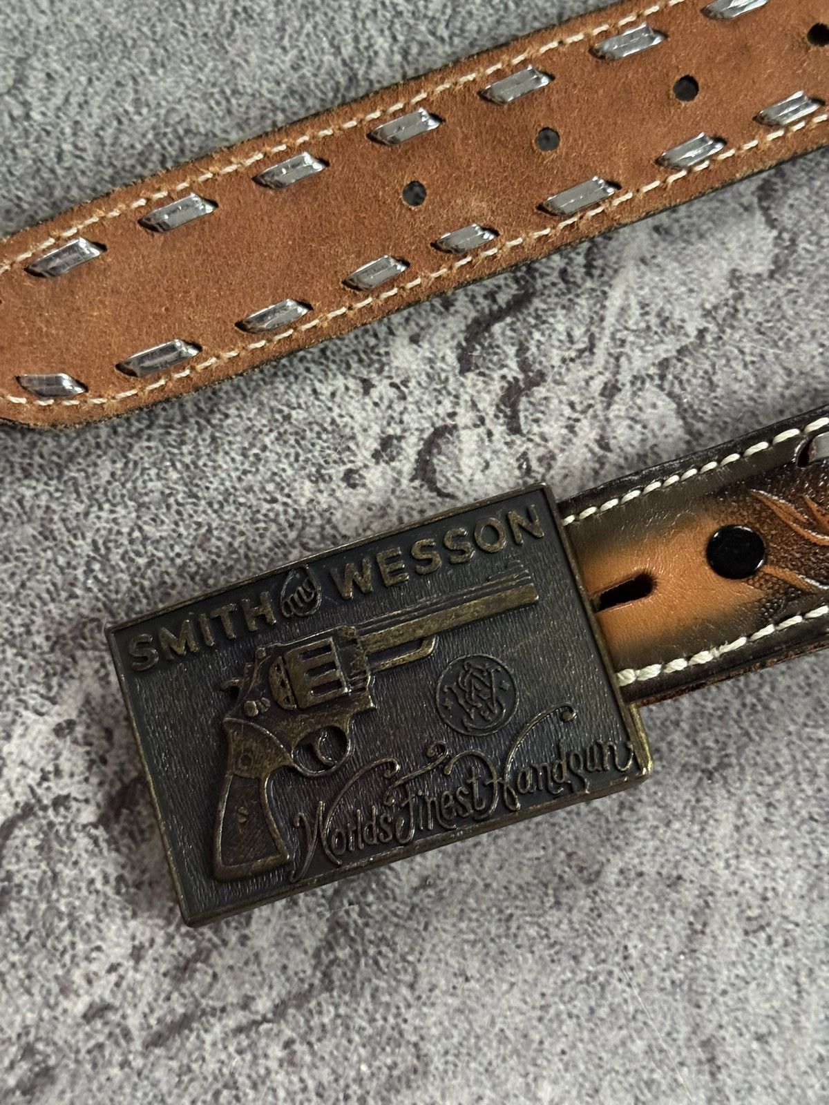 Cowboy Equipment Smith and wesson leather designer cowboy belt y2k avantgarde Size ONE SIZE - 4 Thumbnail
