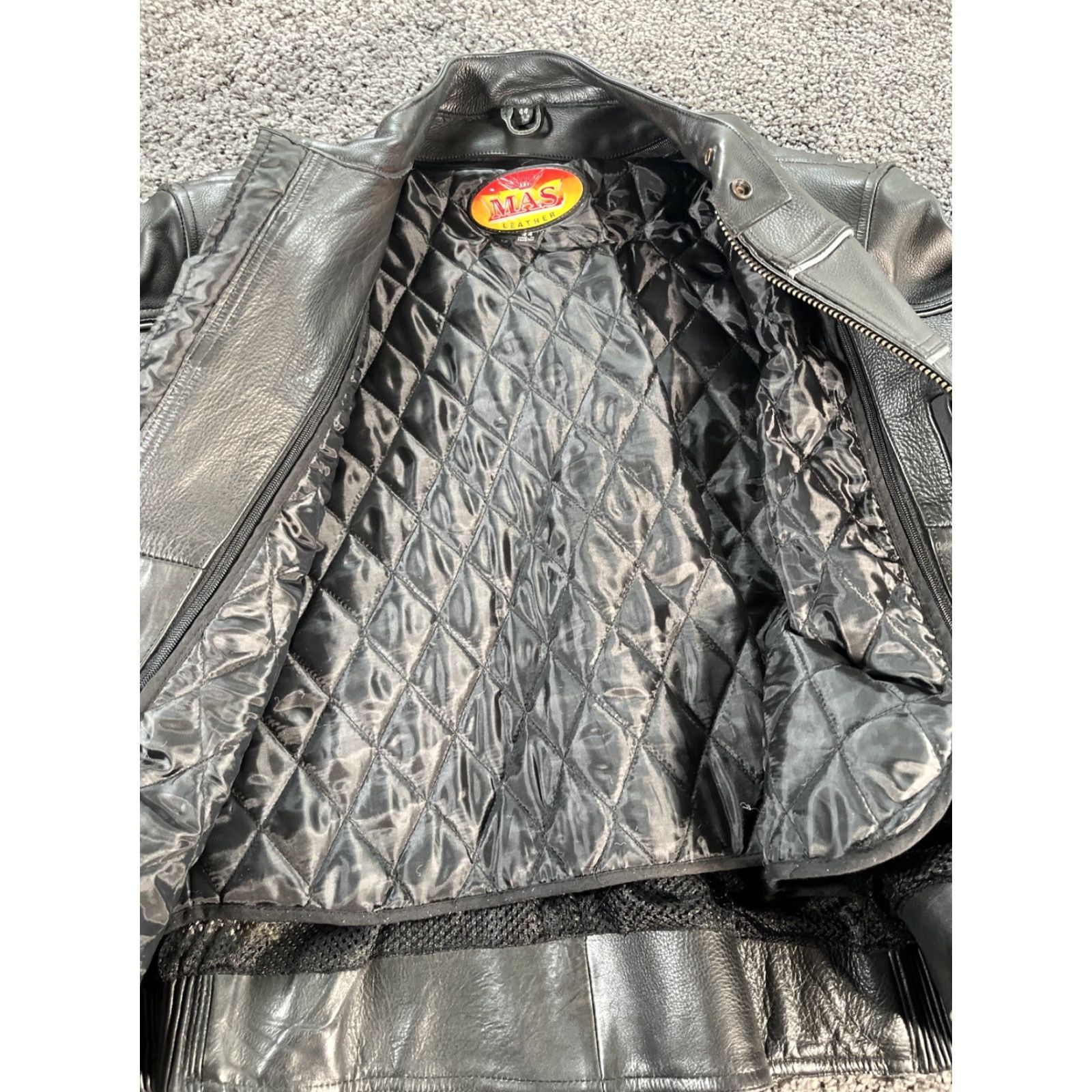 Vintage VINTAGE Mas Leather Motorcycle Jacket Men’s 44 Black Jacket Mens 90s Biker Grunge Punk Leather Belted Collared Full Zip Lined Pockets Regular Size 44 Size US S / EU 44-46 / 1 - 5 Thumbnail