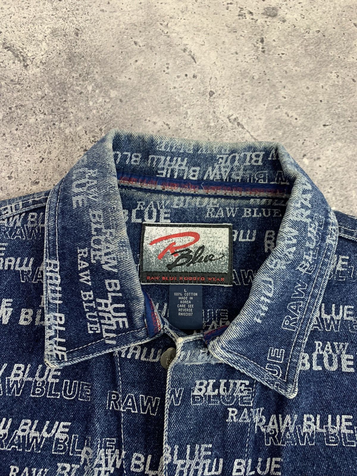 Fubu Vintage 90’s Raw Blue Rap Denim Monogram Jacket Y2K Size US L / EU 52-54 / 3 - 7 Thumbnail