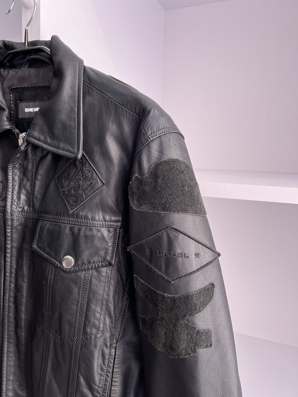 Designer × Diesel × Vintage Vintage Diesel Black Leather Jacket Wild Spirit Biker Size US L / EU 52-54 / 3 - 9 Thumbnail