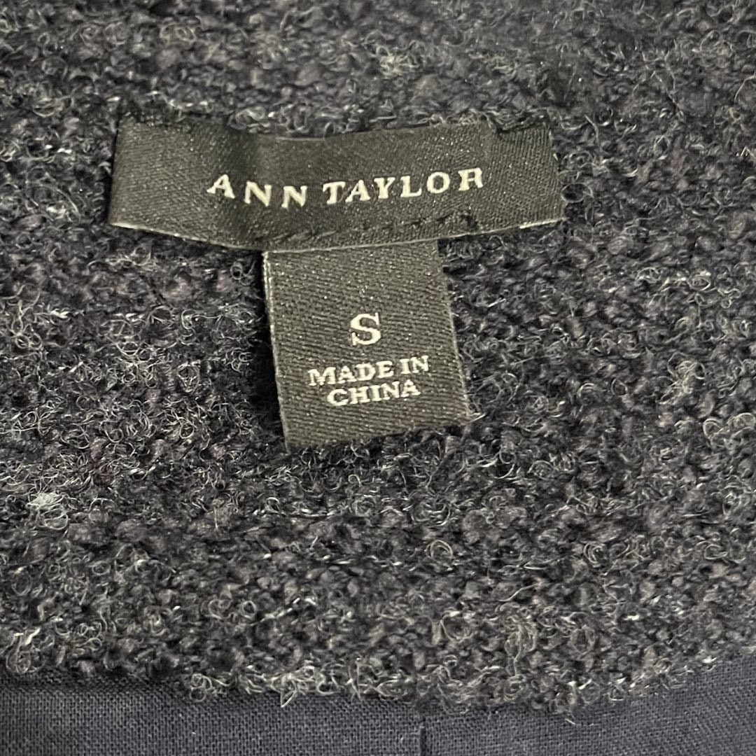 Ann Taylor Blue Marled Wool Blend Zip Sweater Jacket Career Office Size S / US 4 / IT 40 - 3 Thumbnail