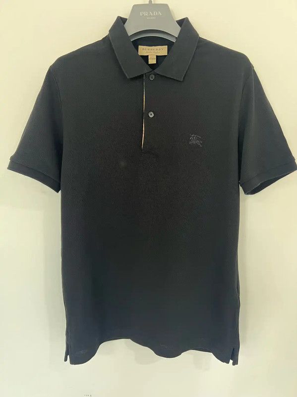Burberry Burberry Classic Black Cotton Short Sleeve Polo Size US S / EU 44-46 / 1 - 1 Thumbnail