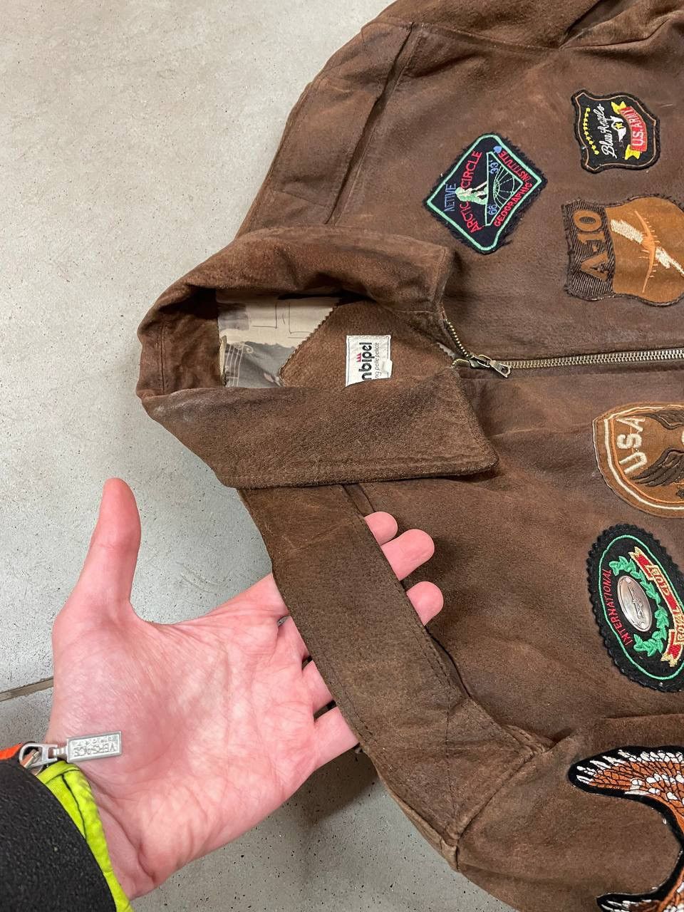 Genuine Leather Vintage Leather Jacket Harley Davidson Patch Racing Jacket Size US XL / EU 56 / 4 - 4 Thumbnail