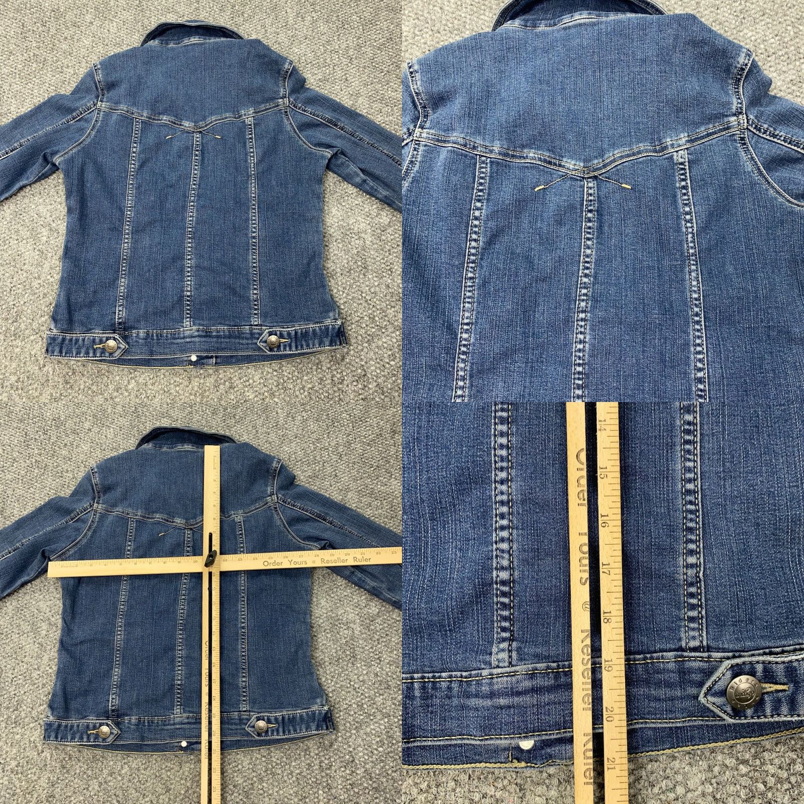 Vintage Riders By Lee Indigo Jean Jacket Womens Small Blue Denim Button Up Stretch Size 28" / US 6 / IT 42 - 8 Thumbnail