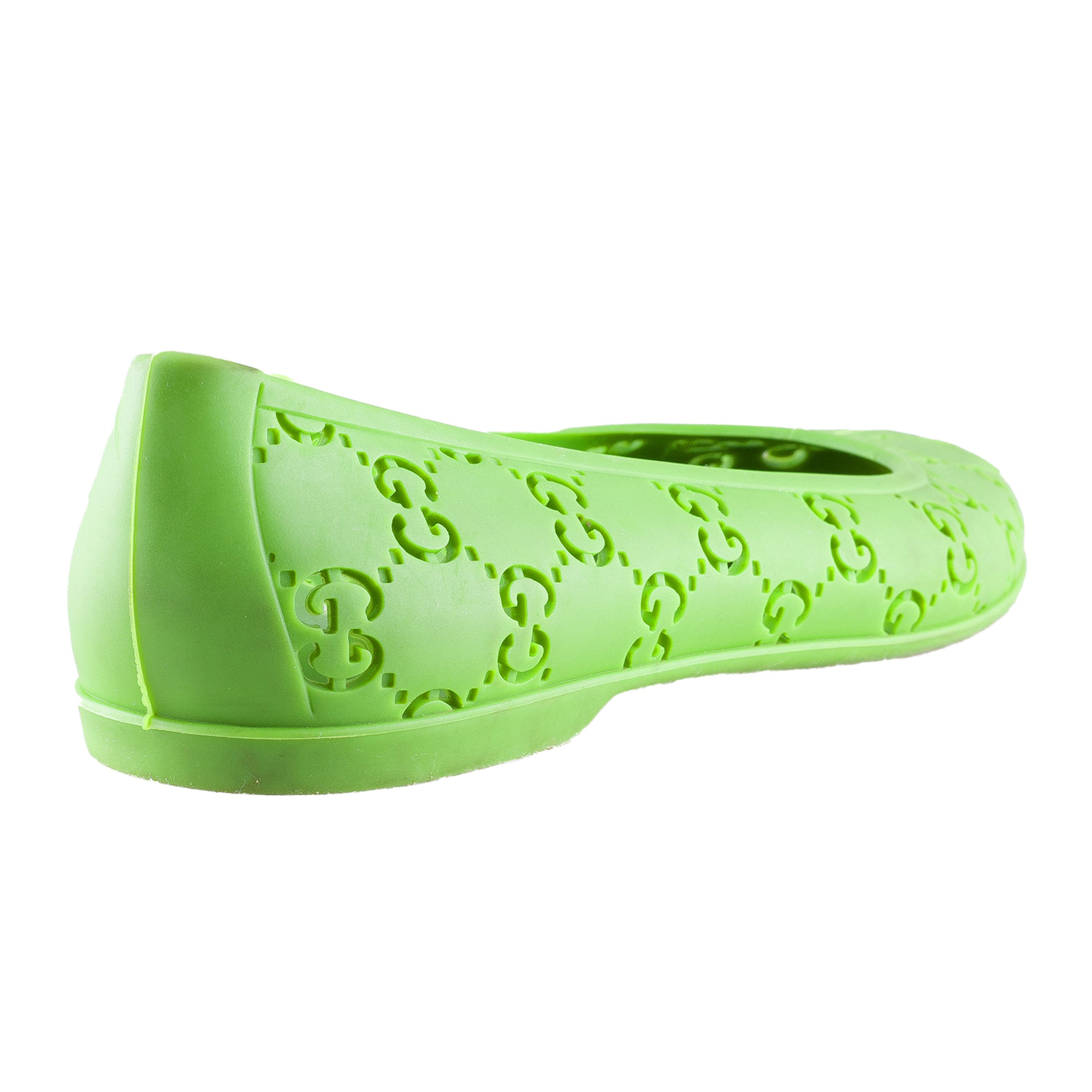 Gucci Vintage Gucci Monogram Green Ballerina Flats (38 EU) Size US 7 / IT 37 - 3 Thumbnail