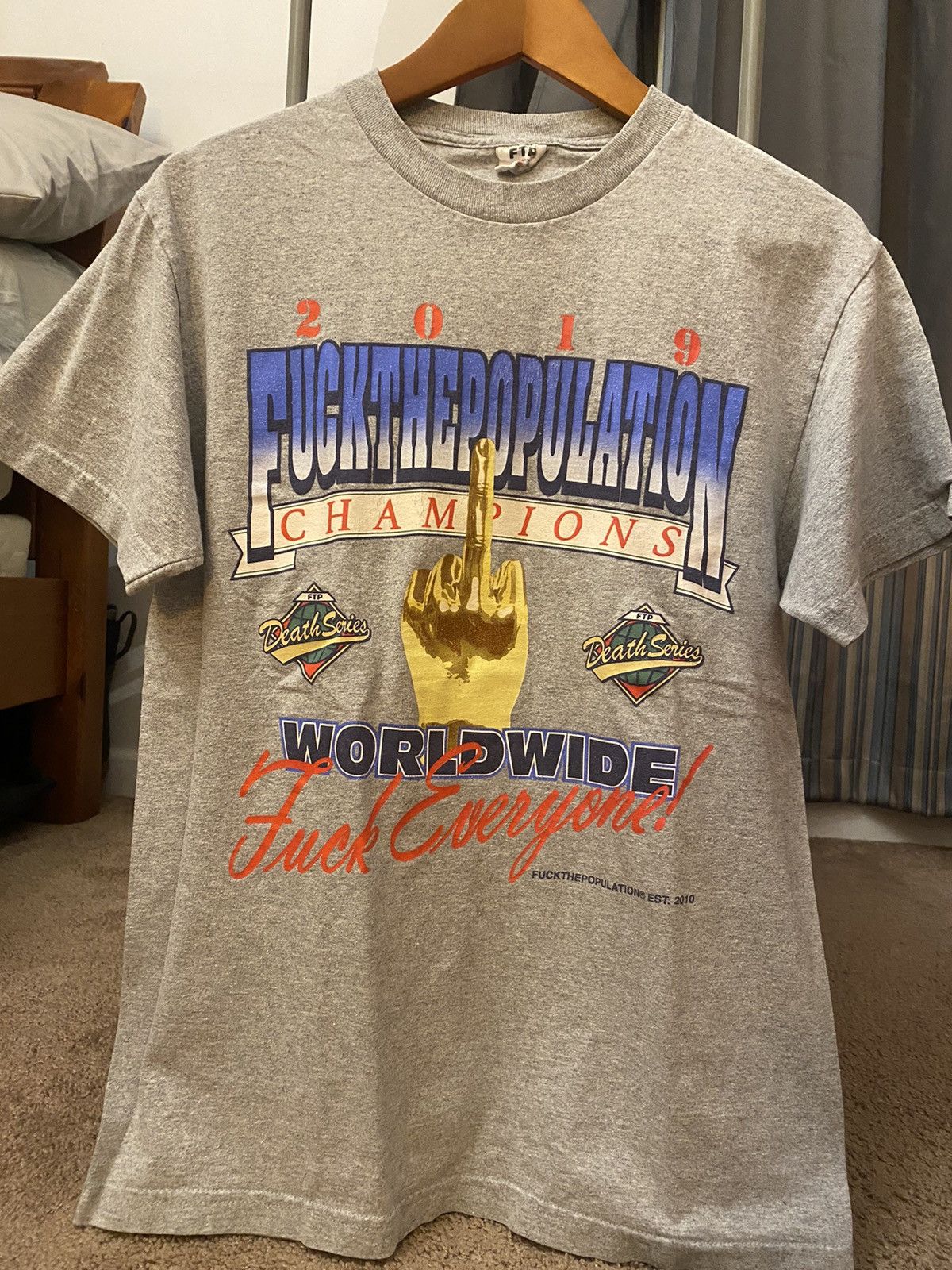 Fuck The Population FTP CHAMPIONSHIP TEE SHIRT GREY SIZE MEDIUM Size US M / EU 48-50 / 2 - 1 Thumbnail