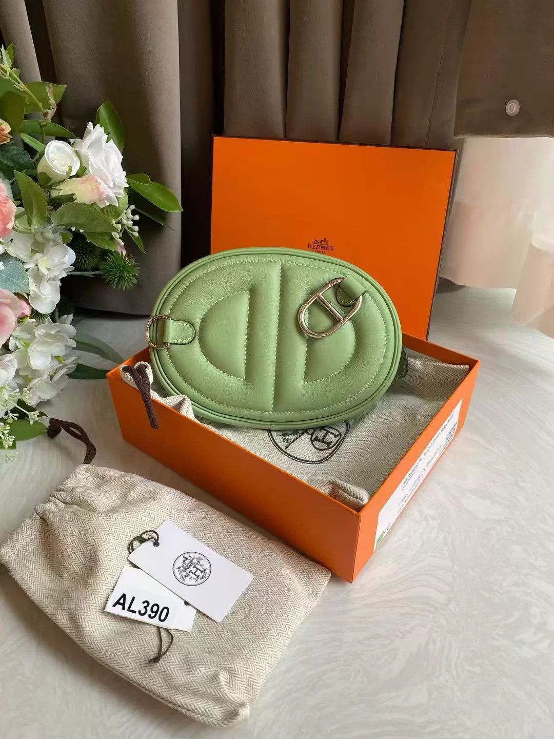 Hermes Hermes Belt Bag 3I Avocado Green Silver Y Stamp NM 18x13x3 Size ONE SIZE - 3 Thumbnail