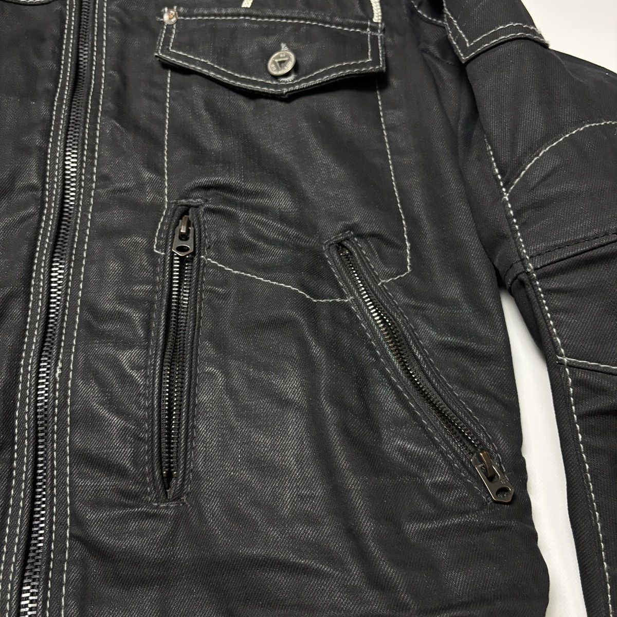G-Star vintage g-star motorcycle jacket denim bondage y2k japan Size US L / EU 52-54 / 3 - 4 Thumbnail