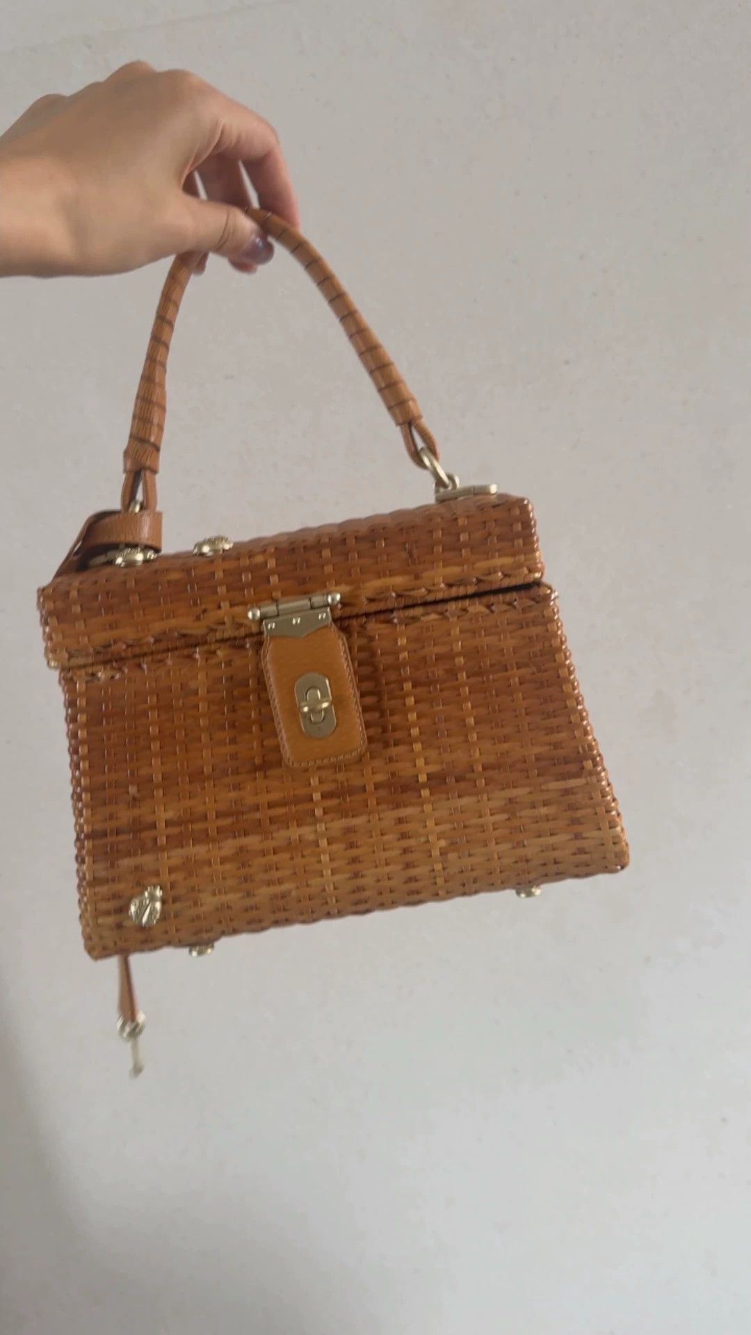 Other BKC Honey Wicker Basket w/ 3 Ladybugs, Lock, Strap Size ONE SIZE - 1 Thumbnail