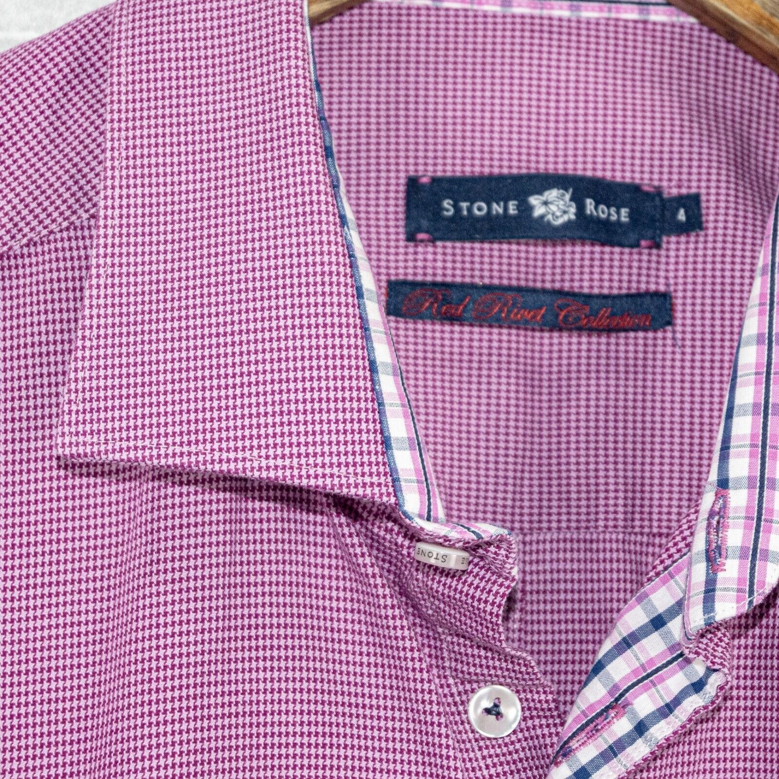 Stone Rose STONE ROSE Red Rivet Button up shirt houndtooth Pink Size 4 Size US XL / EU 56 / 4 - 6 Thumbnail