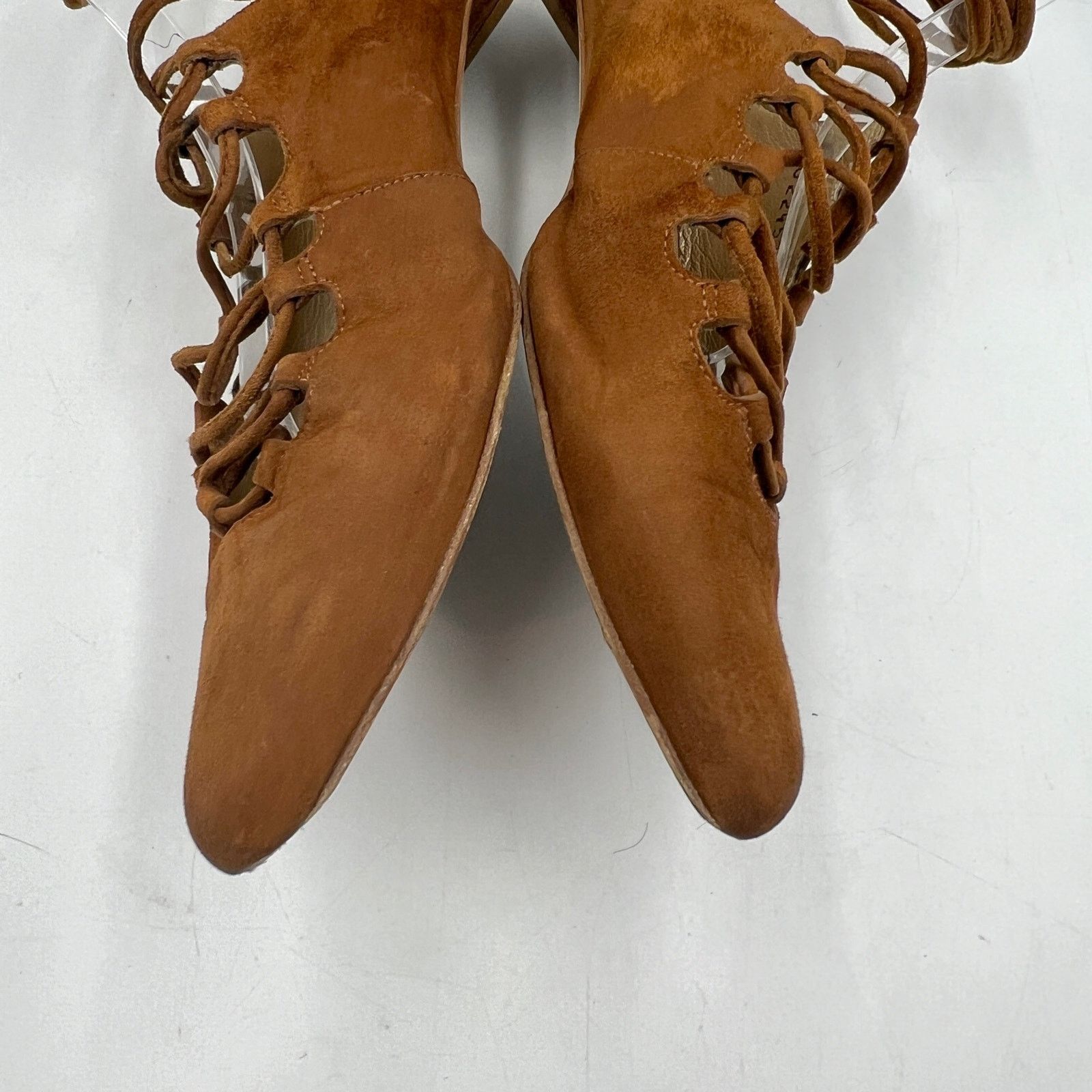 Stuart Weitzman Stuart Weitzman Suede Lace-Up Flat Amaretto Pointy Toe Mule Size US 8 / IT 38 - 5 Thumbnail