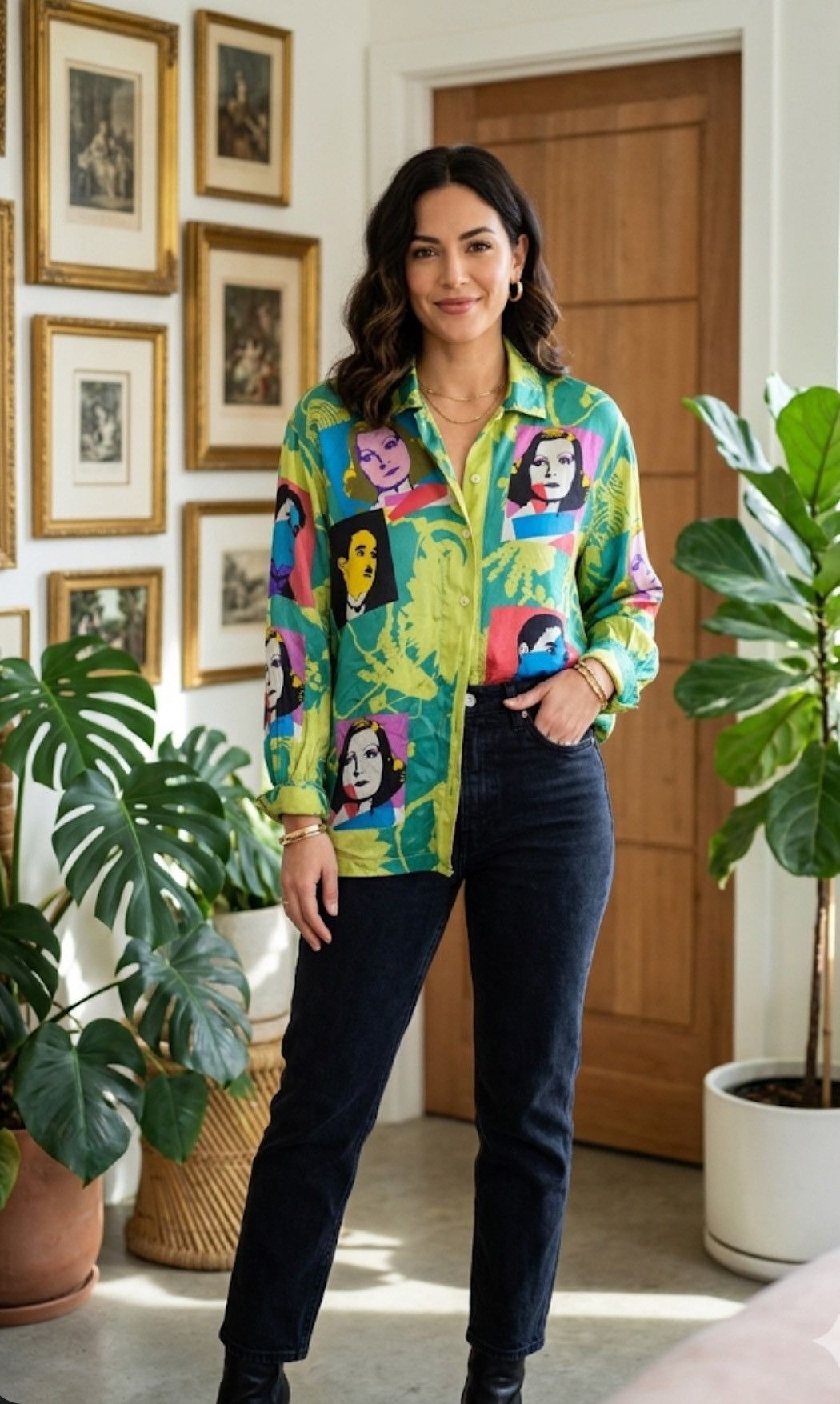 Escada VTG ESCADA POP ART SILK L/SLVE Size M / US 6-8 / IT 42-44 - 2 Thumbnail