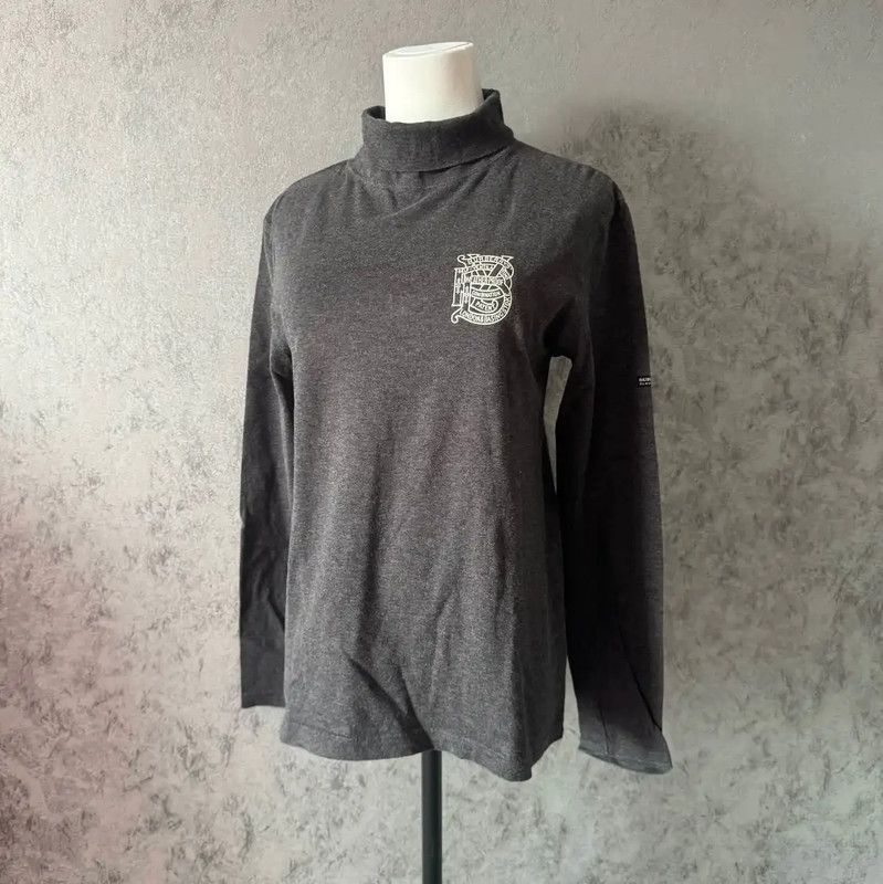 Burberry Burberry Long Sleeve Cotton T-Shirt in Dark Gray Size M / US 6-8 / IT 42-44 - 1 Thumbnail