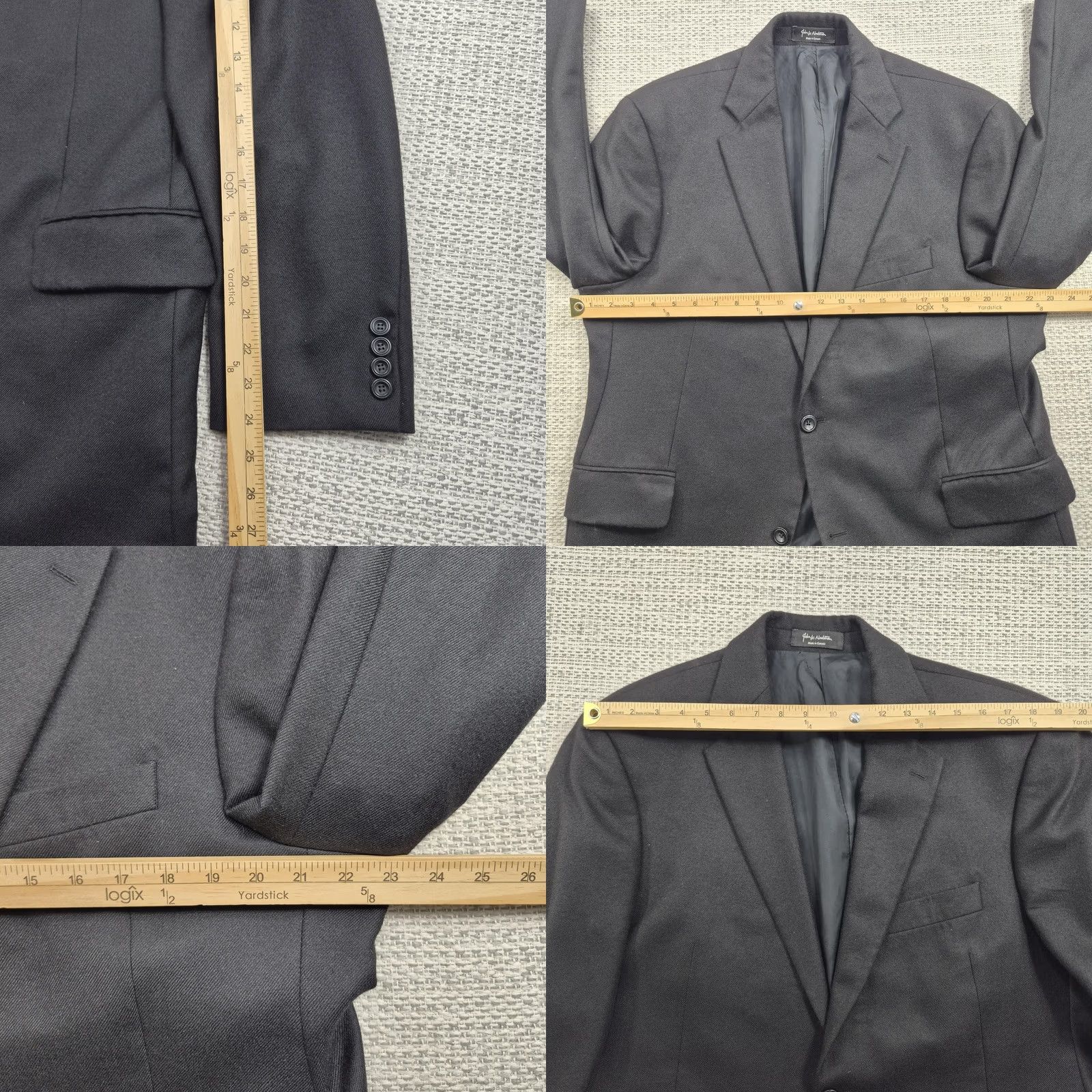 Nordstrom John W. Nordstrom Sport Coat Mens 44R Black Cashmere Loro Piana Two Button Size US S / EU 44-46 / 1 - 8 Thumbnail