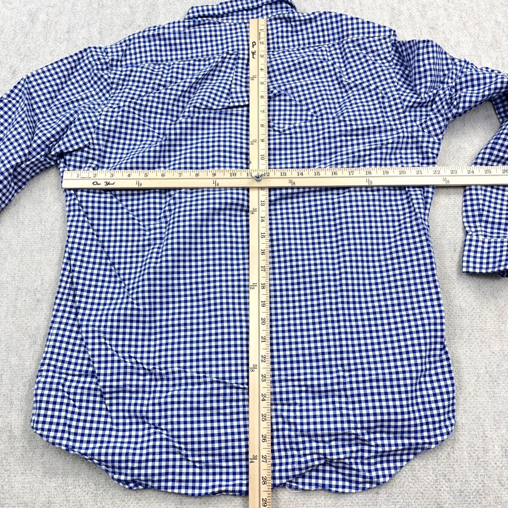 Ralph Lauren Ralph Lauren Shirt Mens L Blue Oxford Men Check Button Gingham Dress Flesh Size 42R - 4 Thumbnail