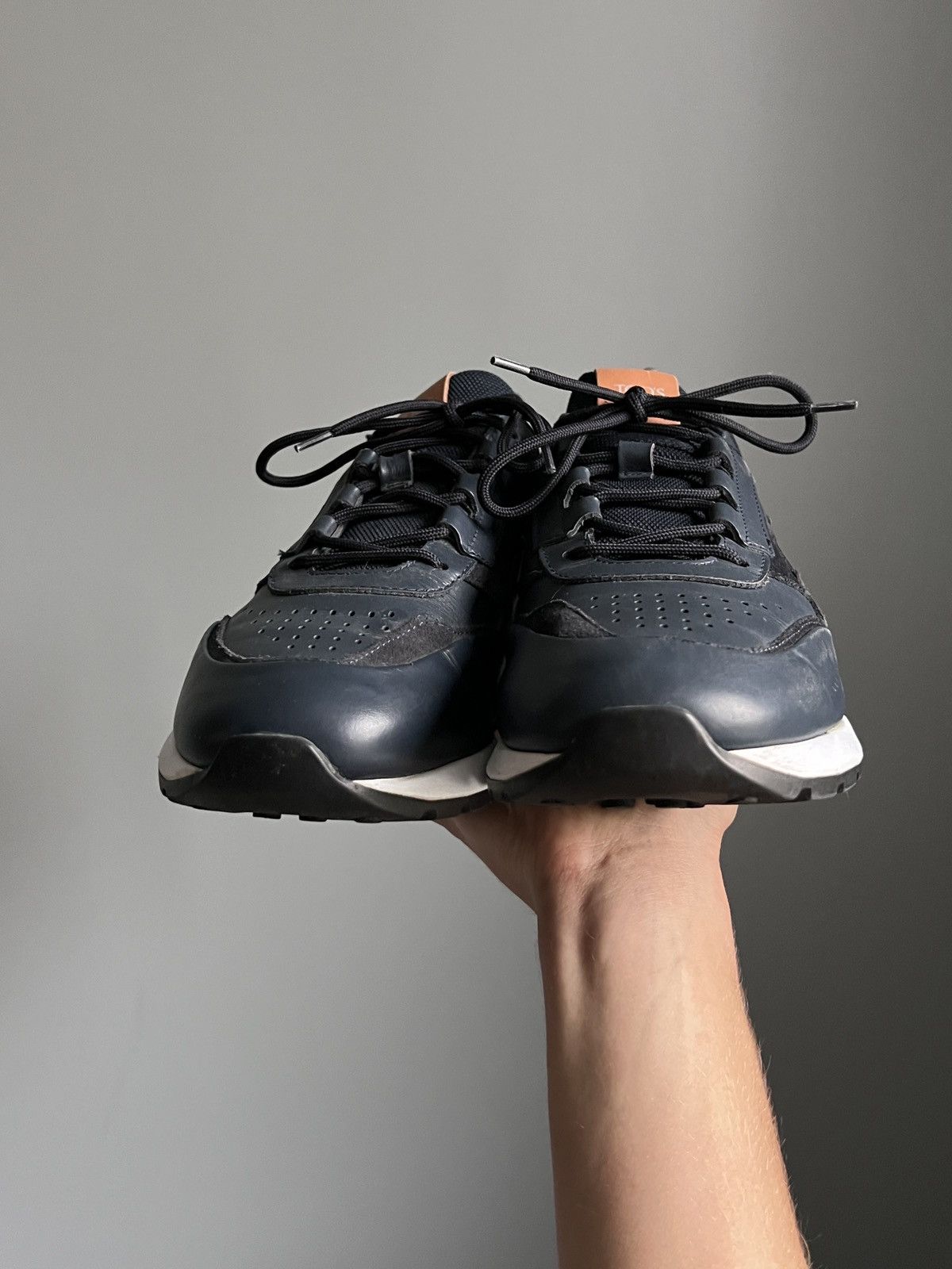 Designer × Tod's Tod’s Navy Blue Leathers Sneakers Size US 10 / EU 43 - 8 Thumbnail