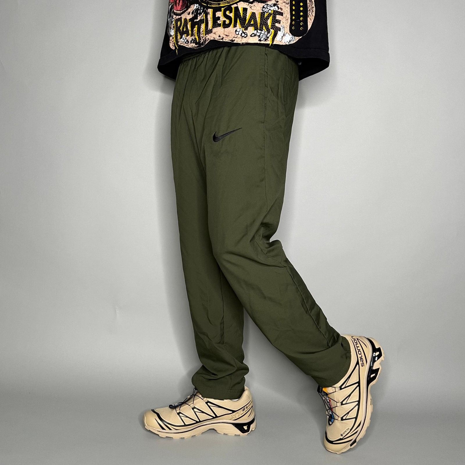 Crazy Nike Sweatpants Military Green Polyester Joggers Black