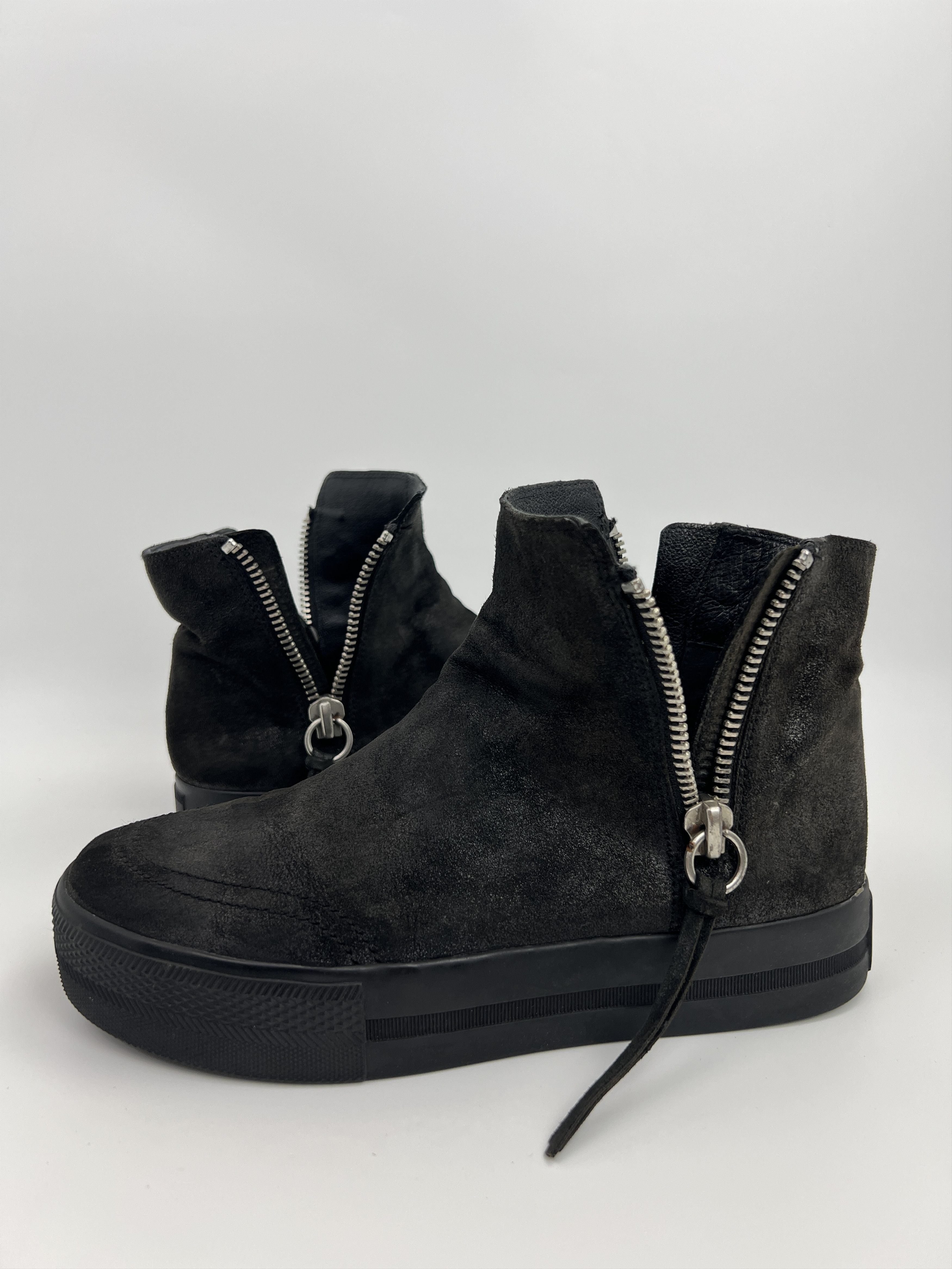 ASH Y2K ASH Black Leather Ankle Boots Zippers Avant Garde Style Size US 9 / IT 39 - 3 Thumbnail