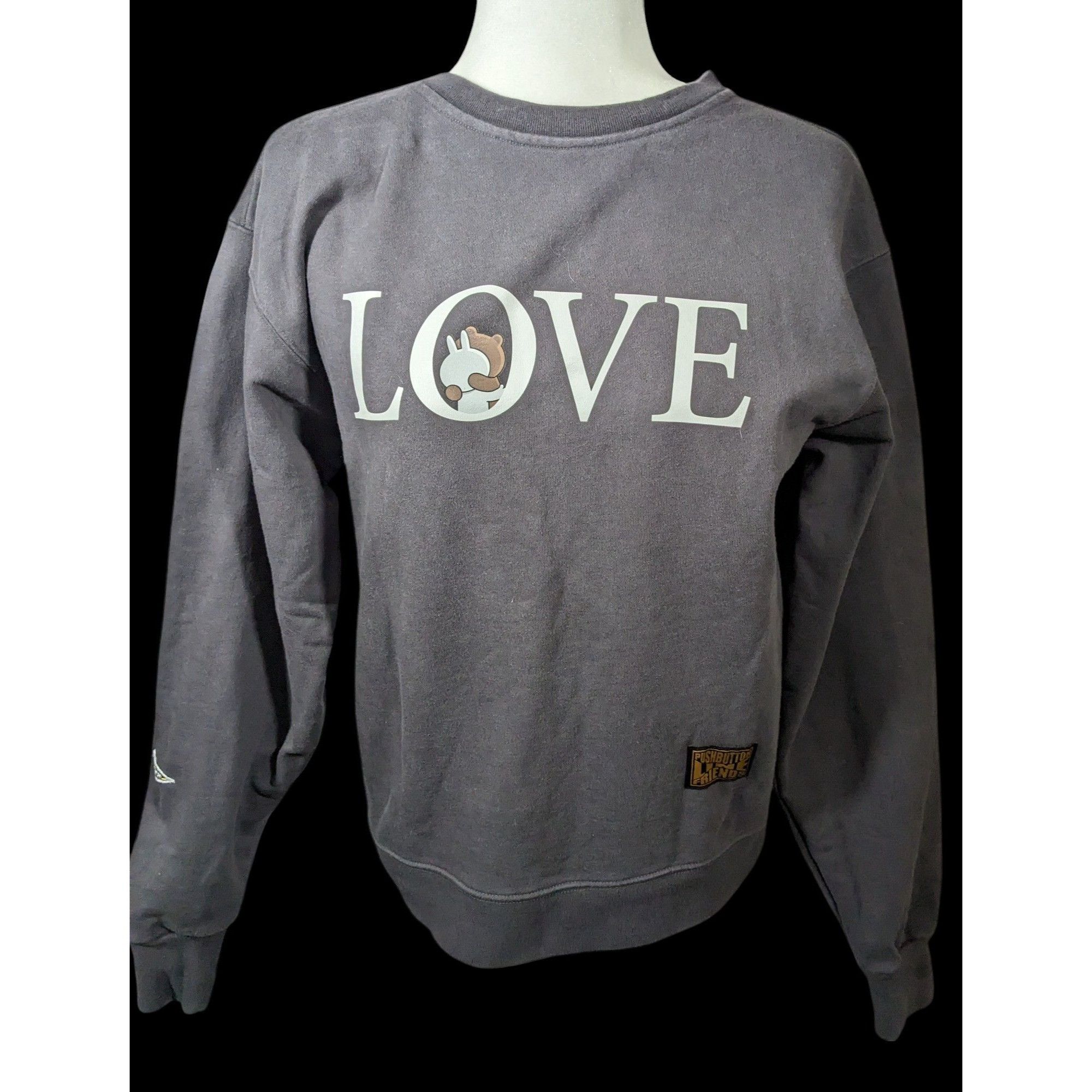 Other Pushbutton Line Friends Grey Love Sweatshirt Size Small Size US S / EU 44-46 / 1 - 4 Thumbnail
